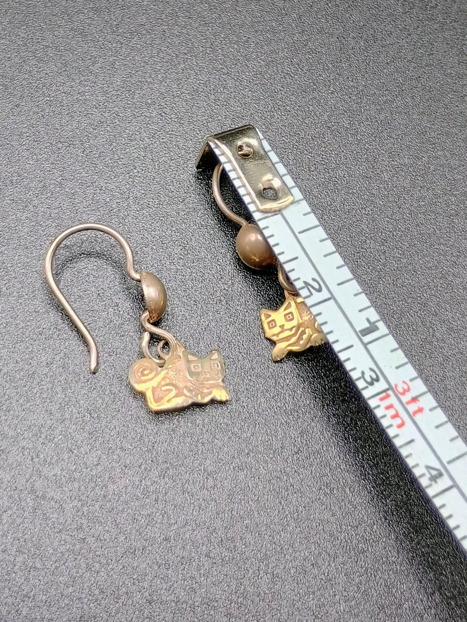 Women's Earrings in 950 Sterling Silver with Cat Design