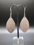Sterling Silver 950 Coca Leaf Drop Earrings Spiritual Amulet