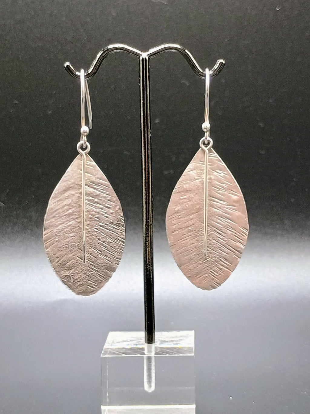 Sterling Silver 950 Coca Leaf Drop Earrings Spiritual Amulet