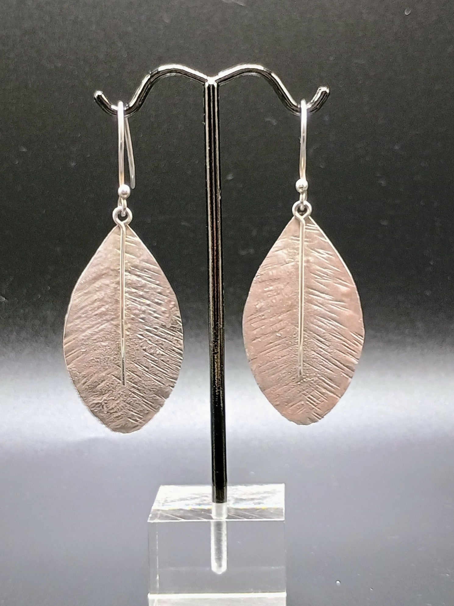 Sterling Silver 950 Coca Leaf Drop Earrings Spiritual Amulet