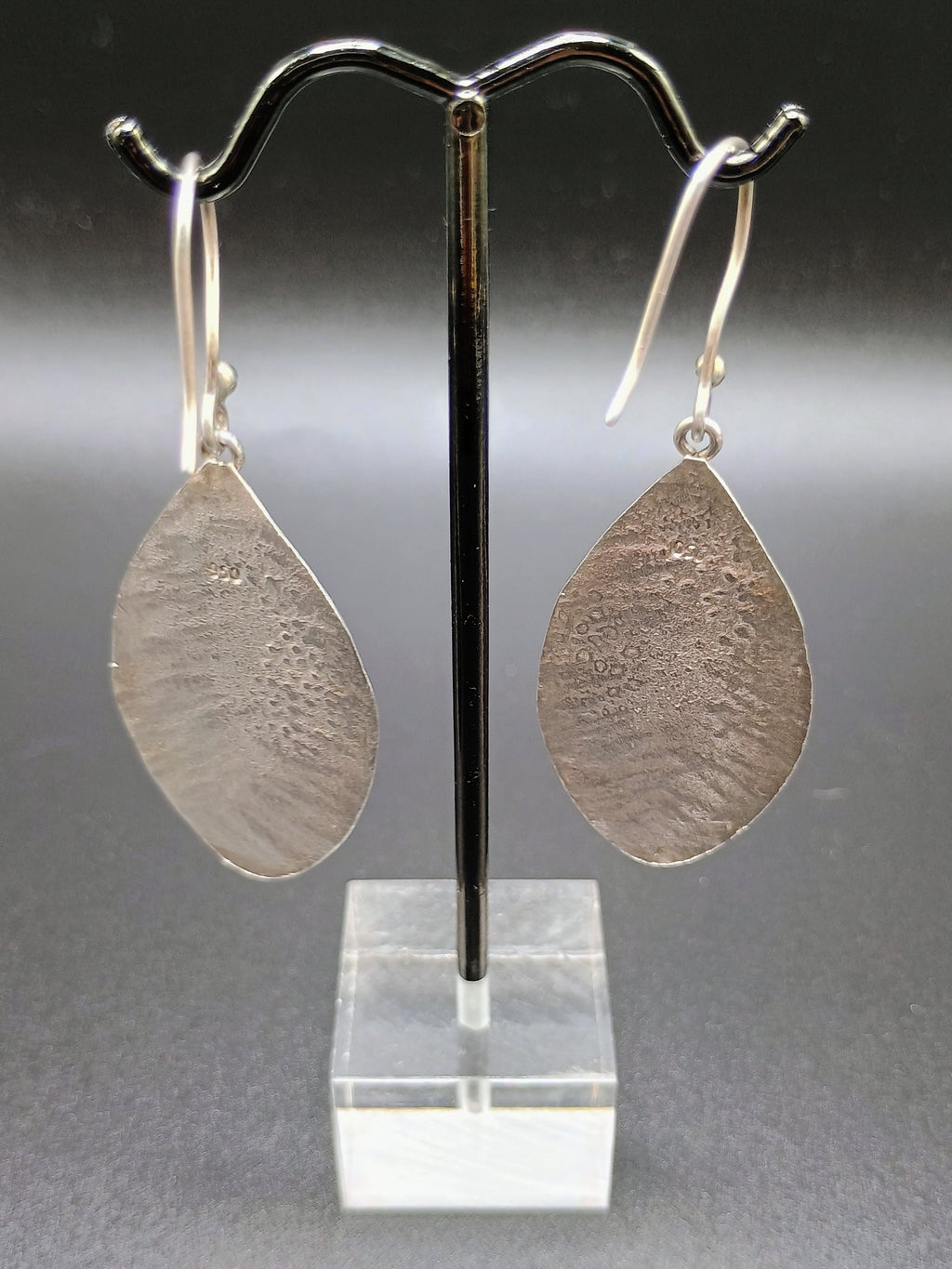Sterling Silver 950 Coca Leaf Drop Earrings Spiritual Amulet