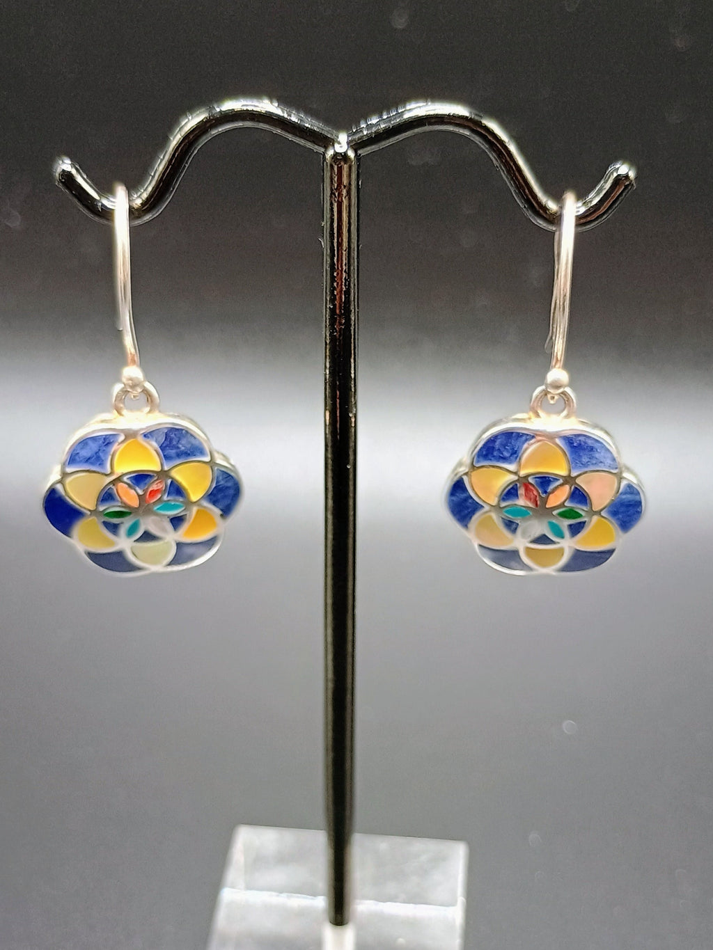 Sterling Silver 950 Coca Leaf Drop Earrings Spiritual Amulet