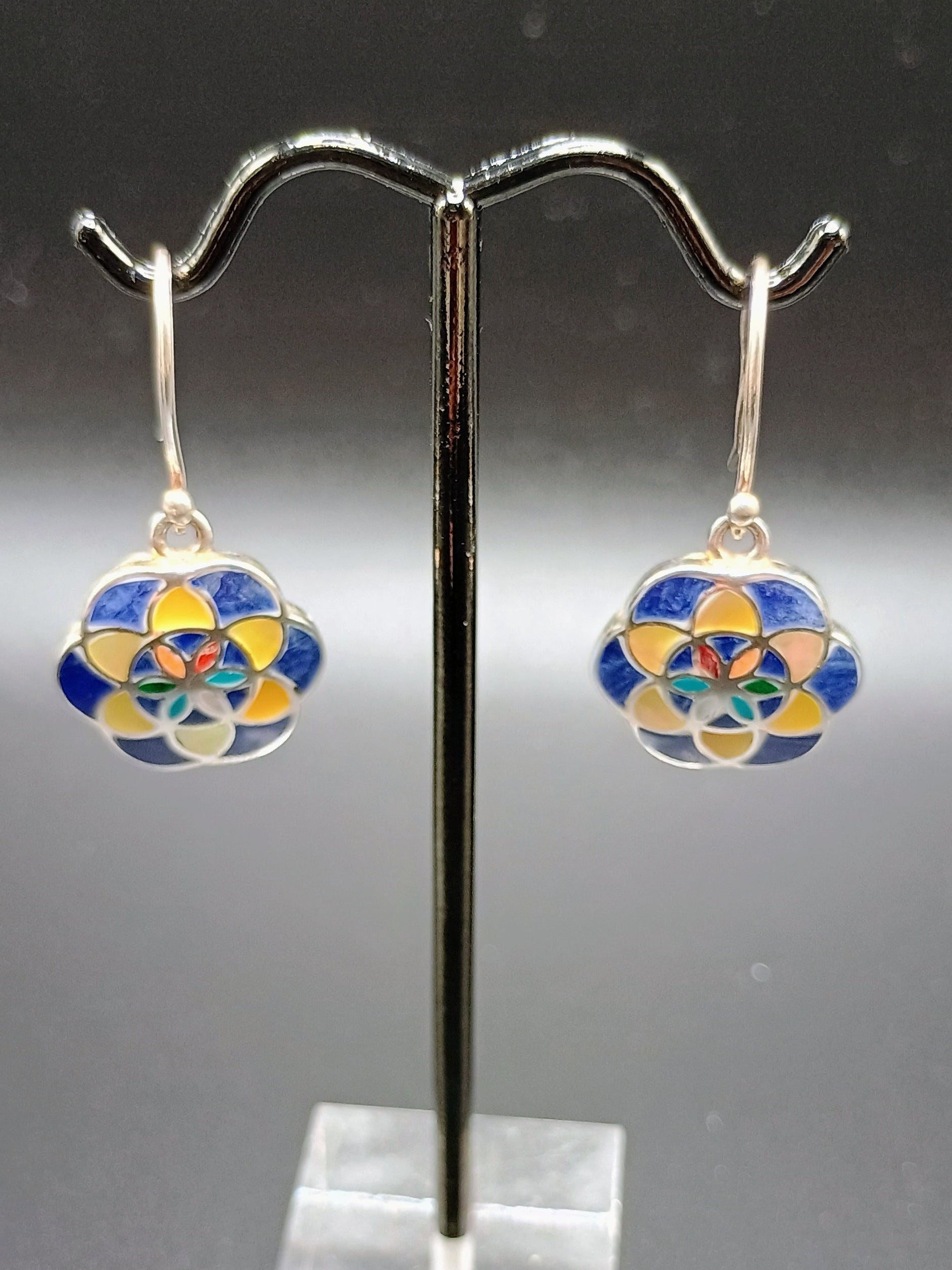 Sterling Silver 950 Coca Leaf Drop Earrings Spiritual Amulet