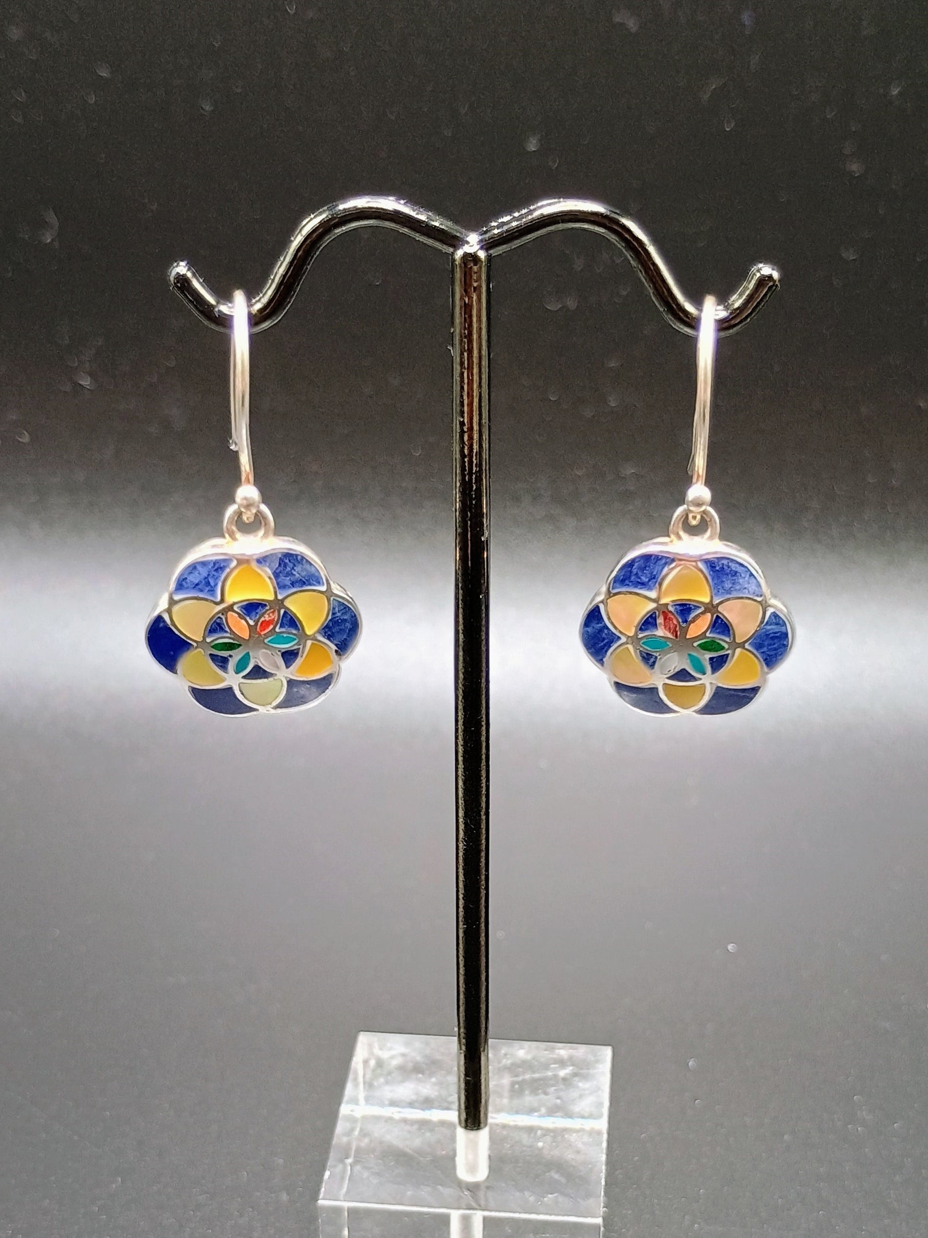 Sterling Silver 950 Coca Leaf Drop Earrings Spiritual Amulet