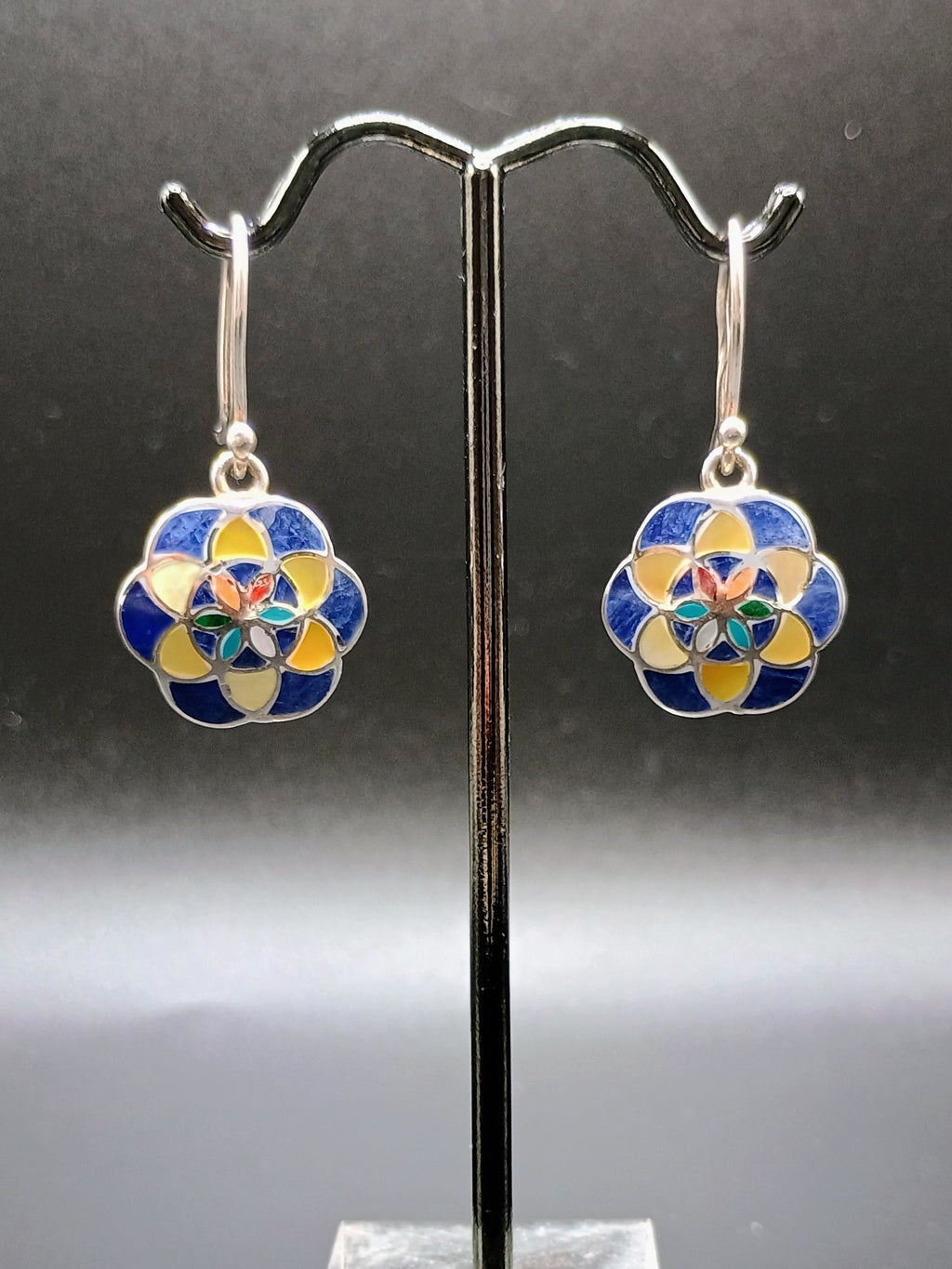 Sterling Silver 950 Coca Leaf Drop Earrings Spiritual Amulet