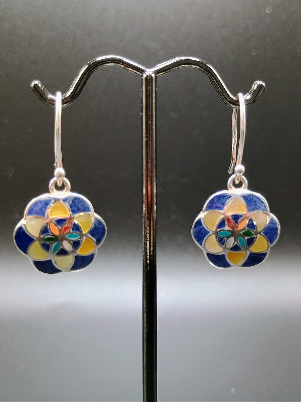 Sterling Silver 950 Coca Leaf Drop Earrings Spiritual Amulet