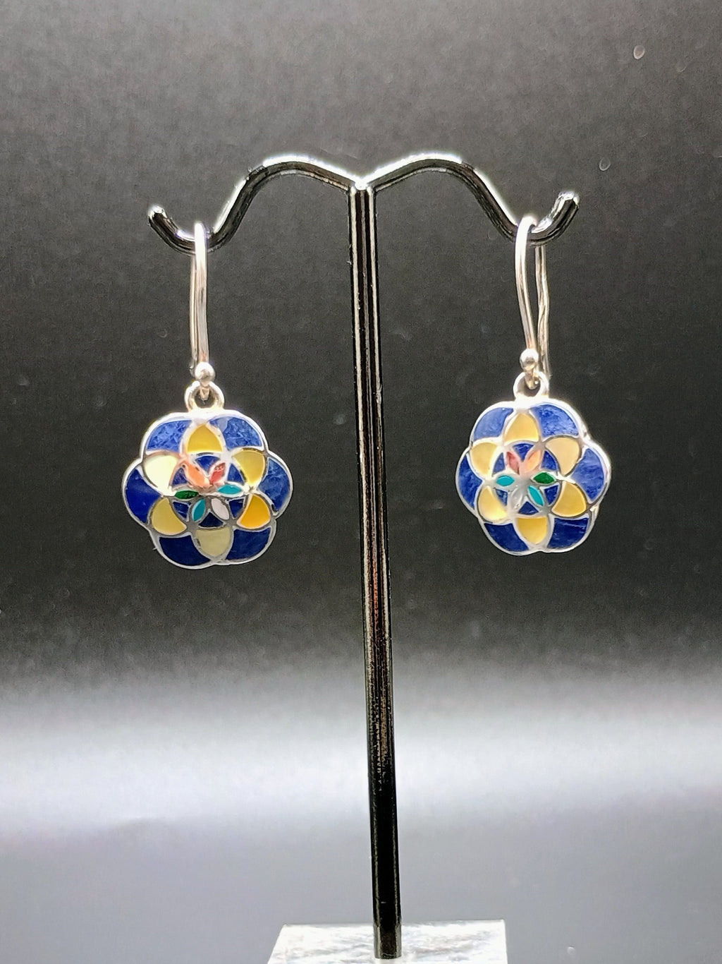 Sterling Silver 950 Coca Leaf Drop Earrings Spiritual Amulet