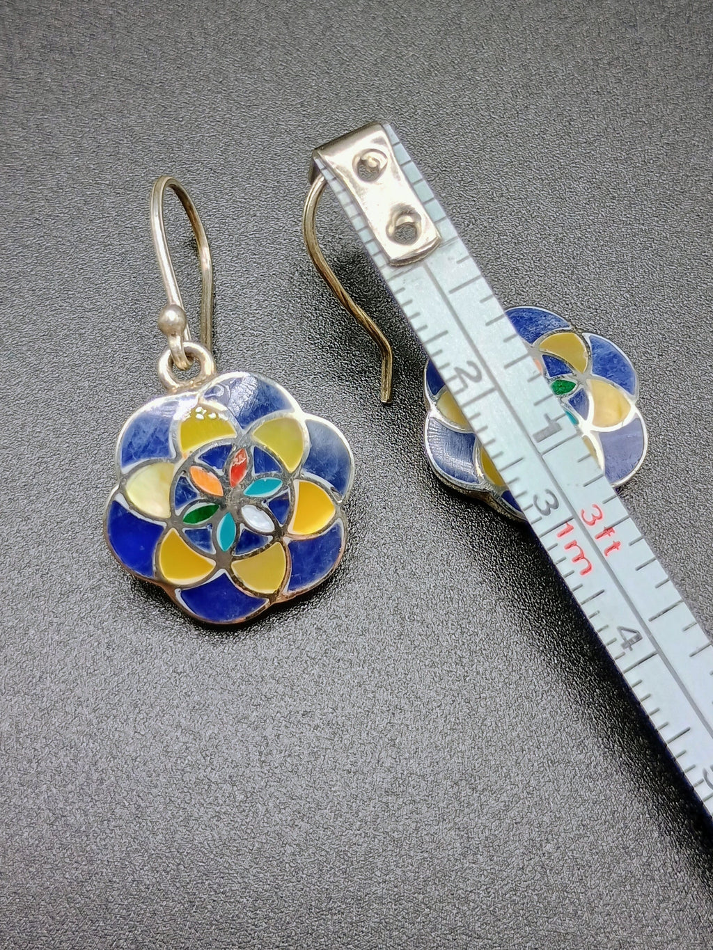 Sterling Silver 950 Coca Leaf Drop Earrings Spiritual Amulet