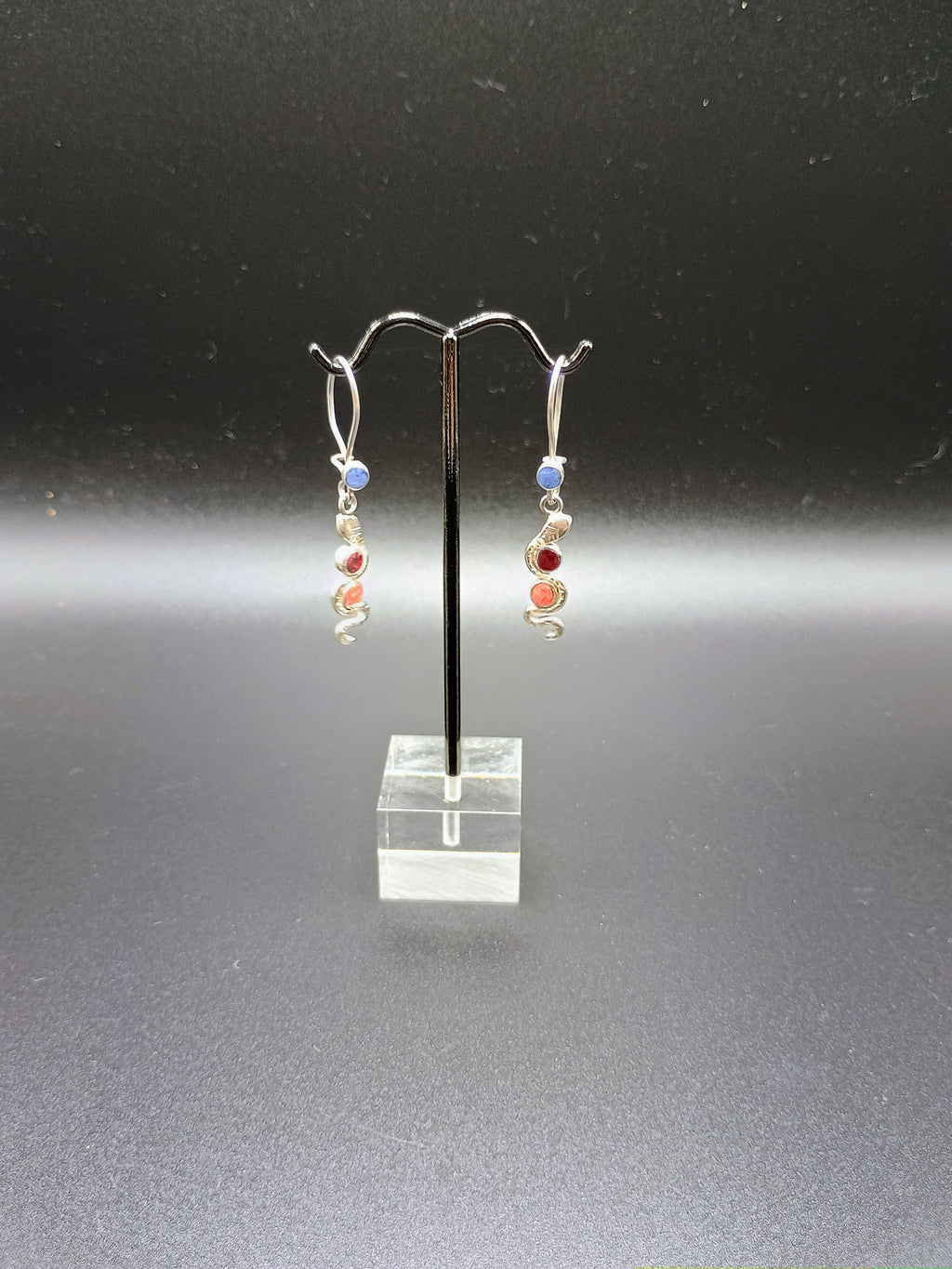 Inca Snake Earrings, Peruvian Sterling Silver 950, Handmade