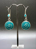 Women's Earrings Sterling Silver 950 Turquoise