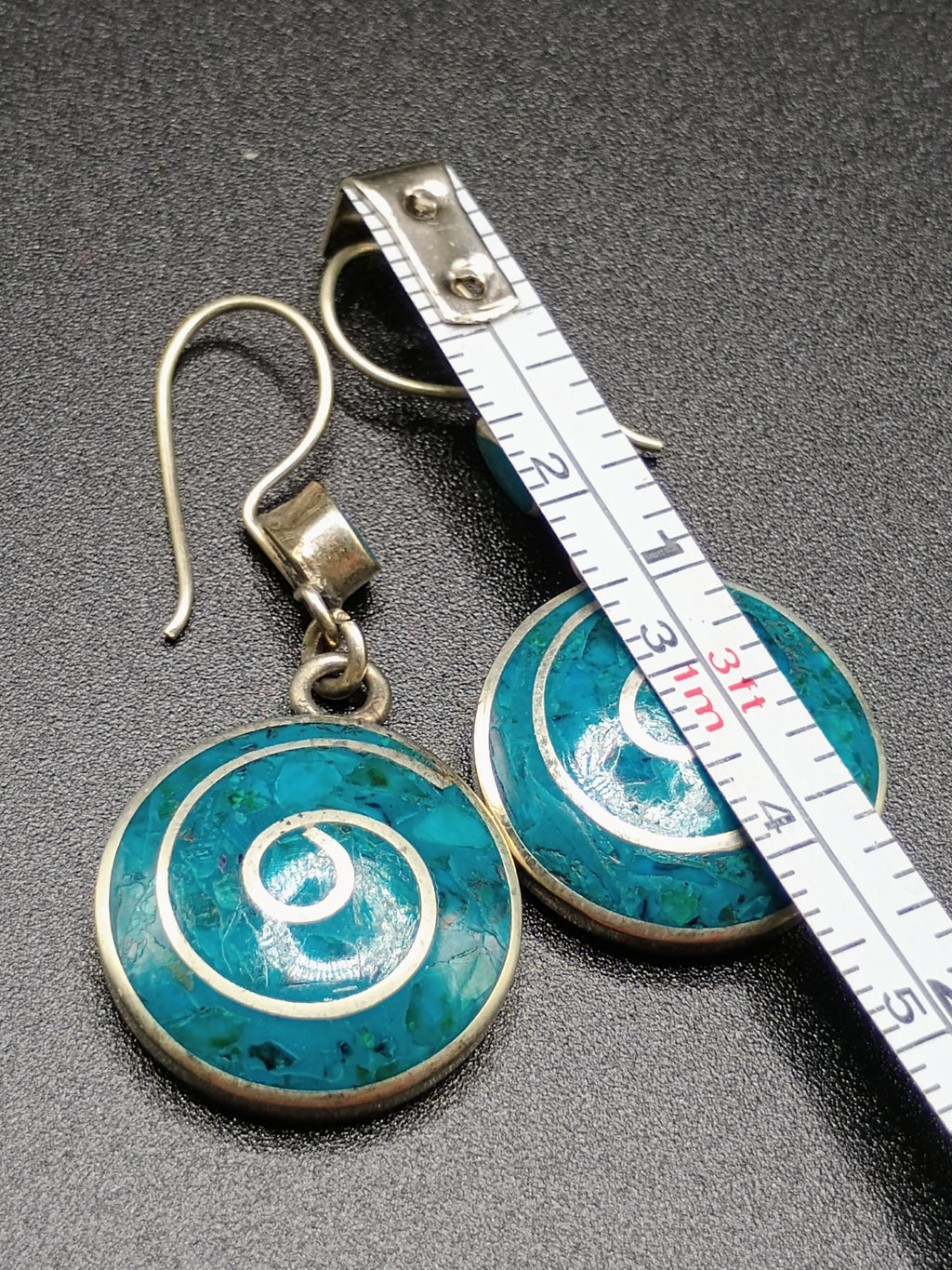 Women's Earrings Sterling Silver 950 Turquoise