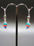 Sterling Silver 950 Earrings Coca Leaf Spiritual Amulet