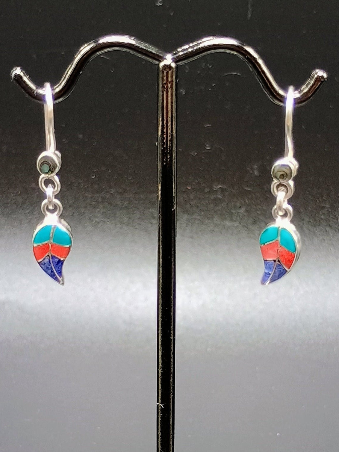 Sterling Silver 950 Earrings Coca Leaf Spiritual Amulet
