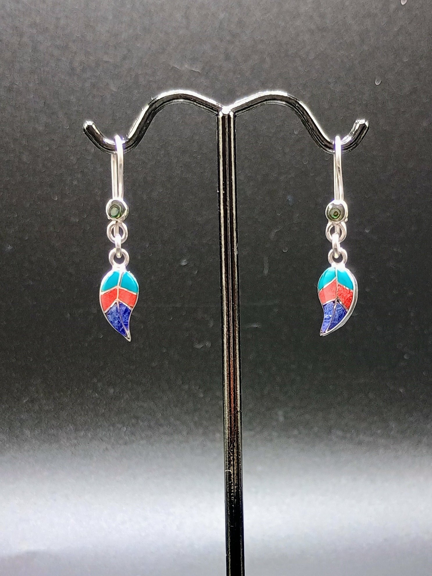 Sterling Silver 950 Earrings Coca Leaf Spiritual Amulet
