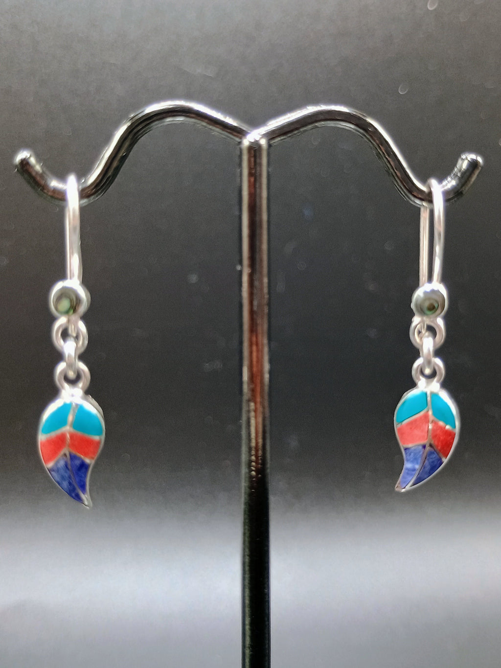 Sterling Silver 950 Earrings Coca Leaf Spiritual Amulet