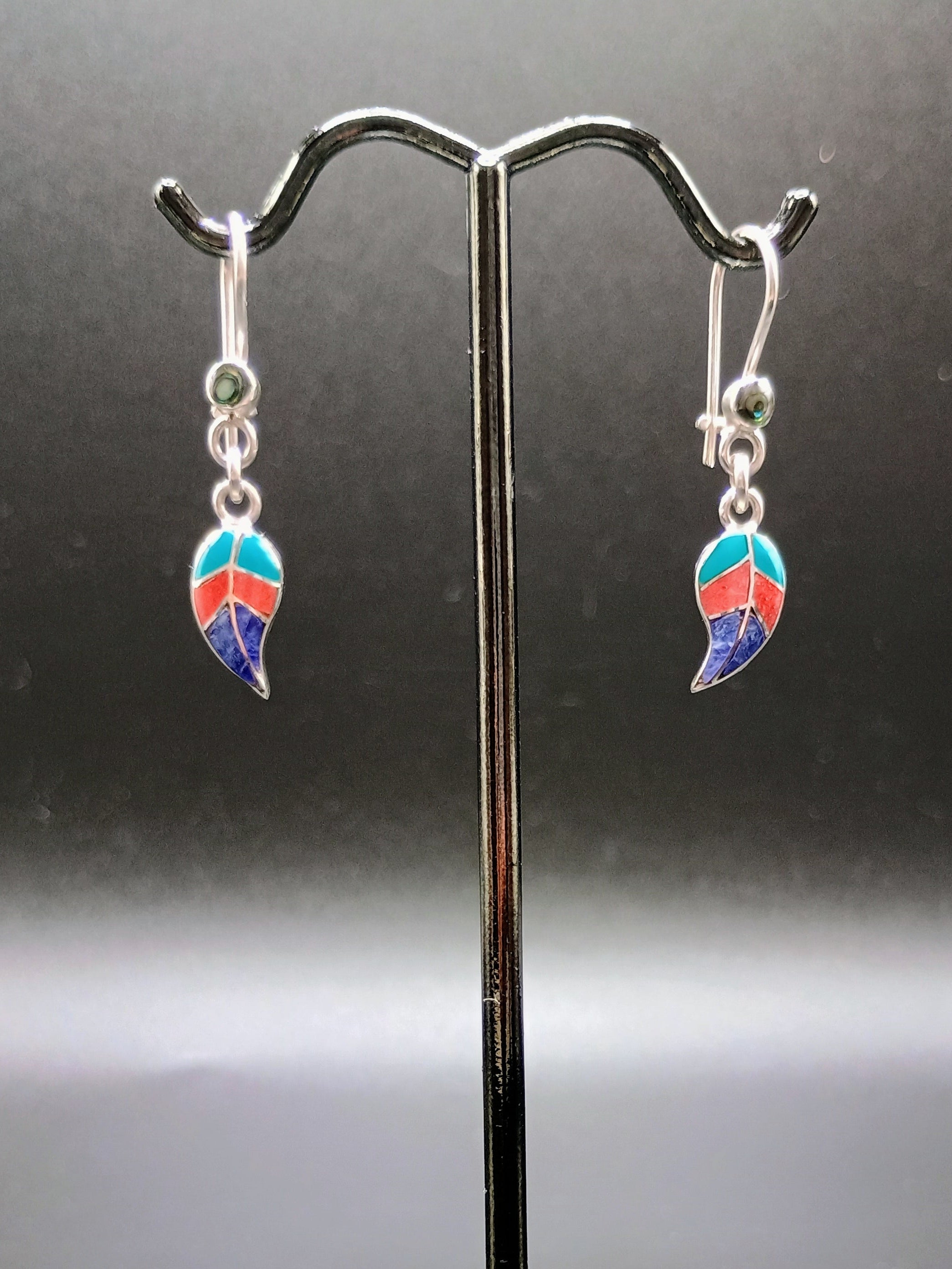 Sterling Silver 950 Earrings Coca Leaf Spiritual Amulet