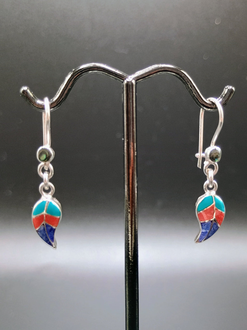 Sterling Silver 950 Earrings Coca Leaf Spiritual Amulet