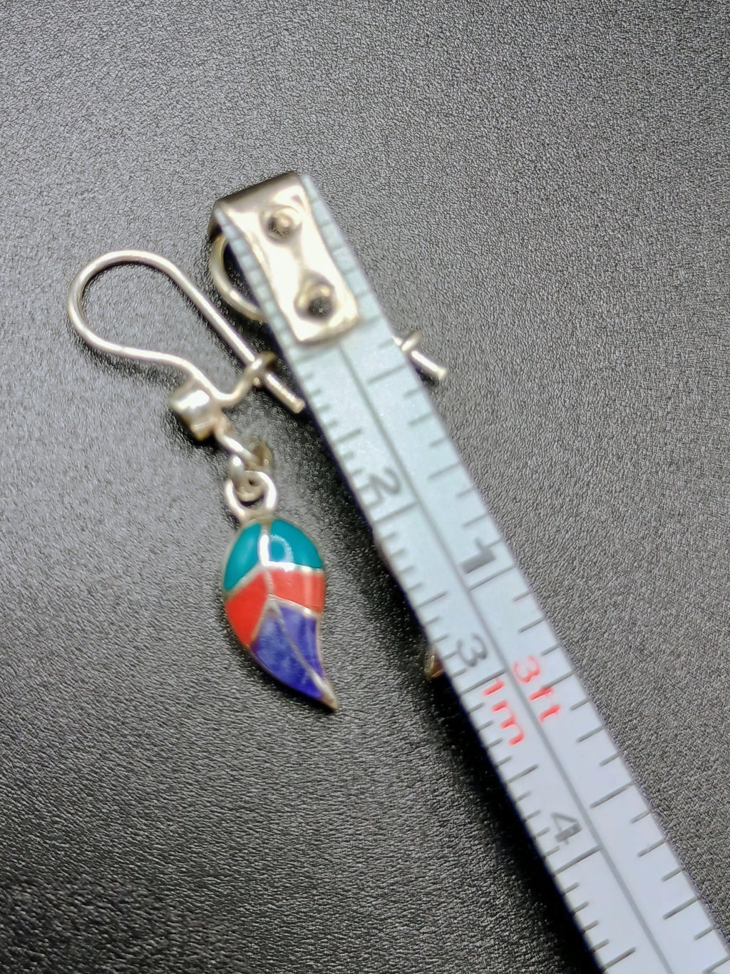 Sterling Silver 950 Earrings Coca Leaf Spiritual Amulet