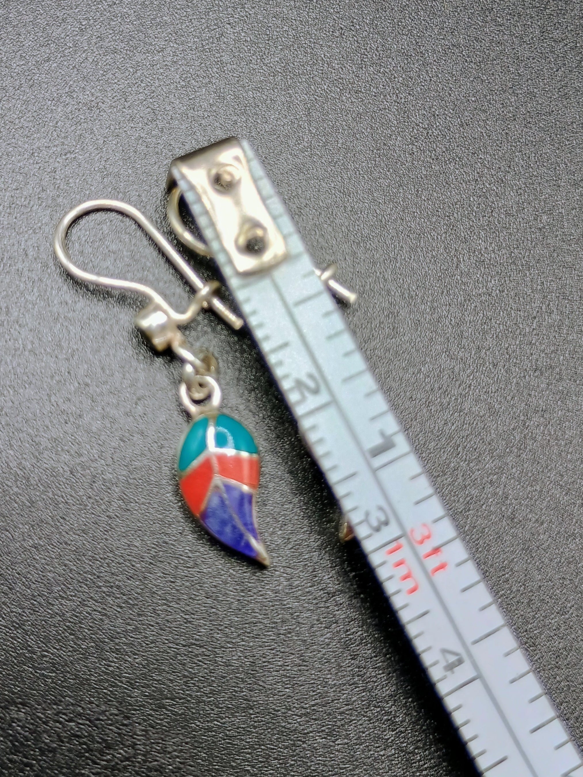 Sterling Silver 950 Earrings Coca Leaf Spiritual Amulet