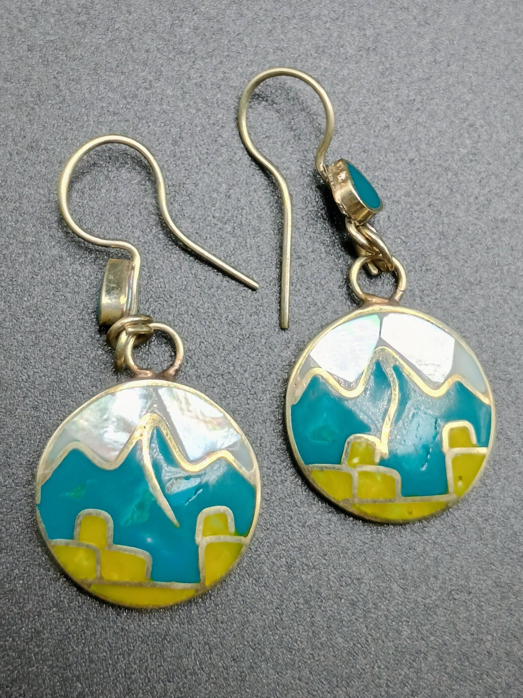 Women's Earrings in 950 Sterling Silver, Machu Picchu Design