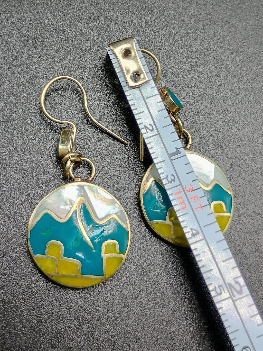 Women's Earrings in 950 Sterling Silver, Machu Picchu Design