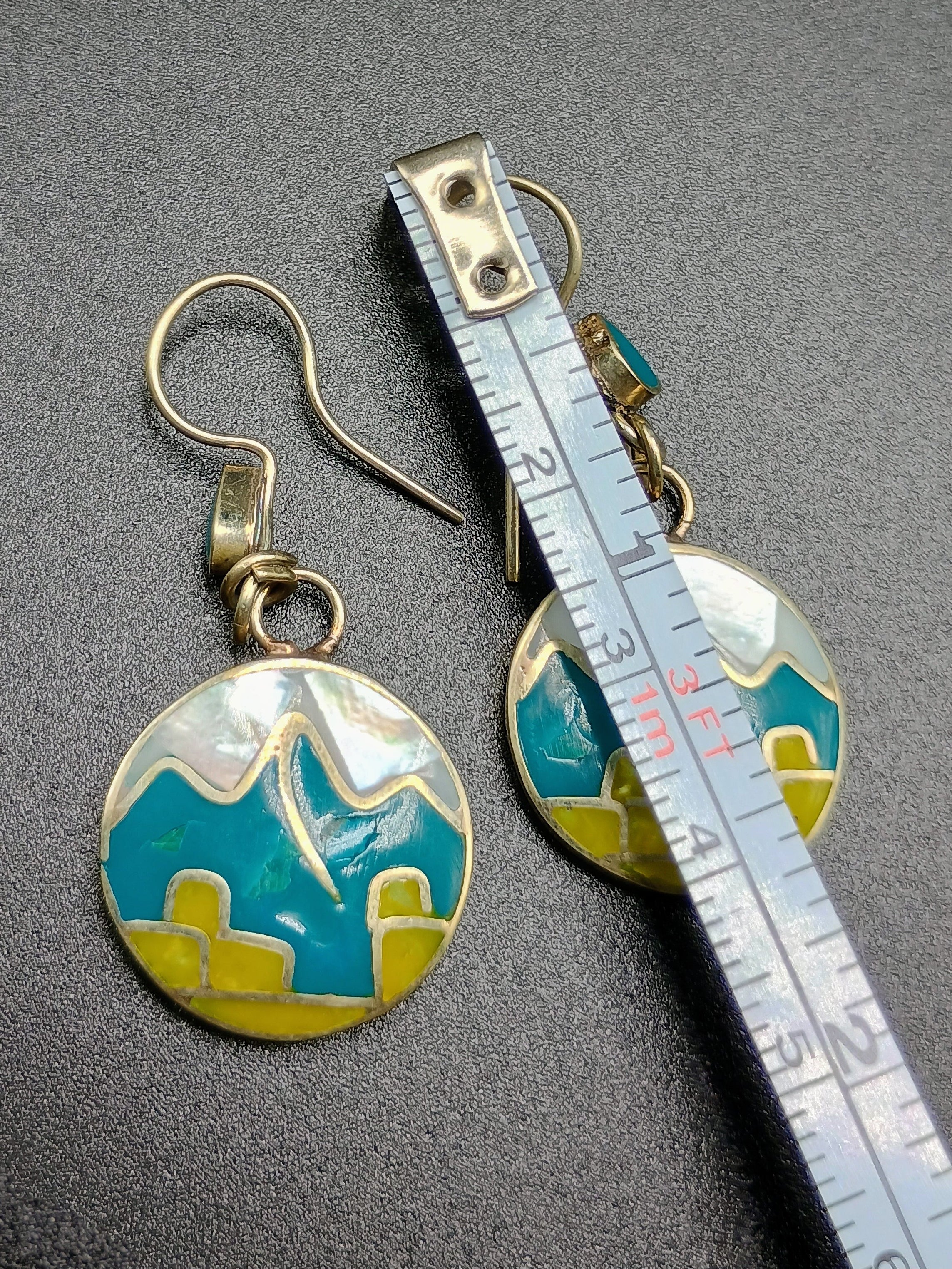 Women's Earrings in 950 Sterling Silver, Machu Picchu Design
