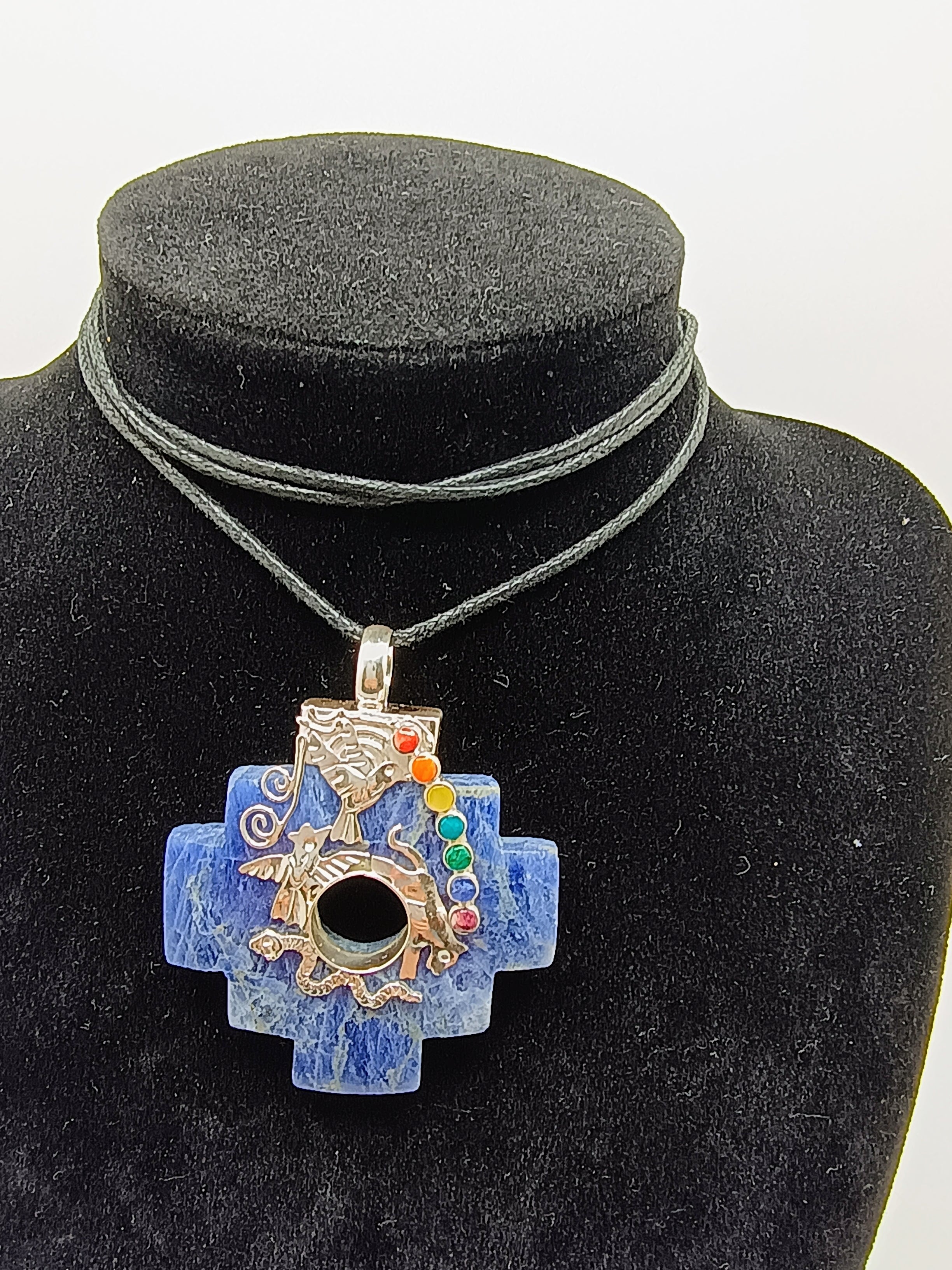 Adjustable Necklace Sterling Silver 950 Natural Stone