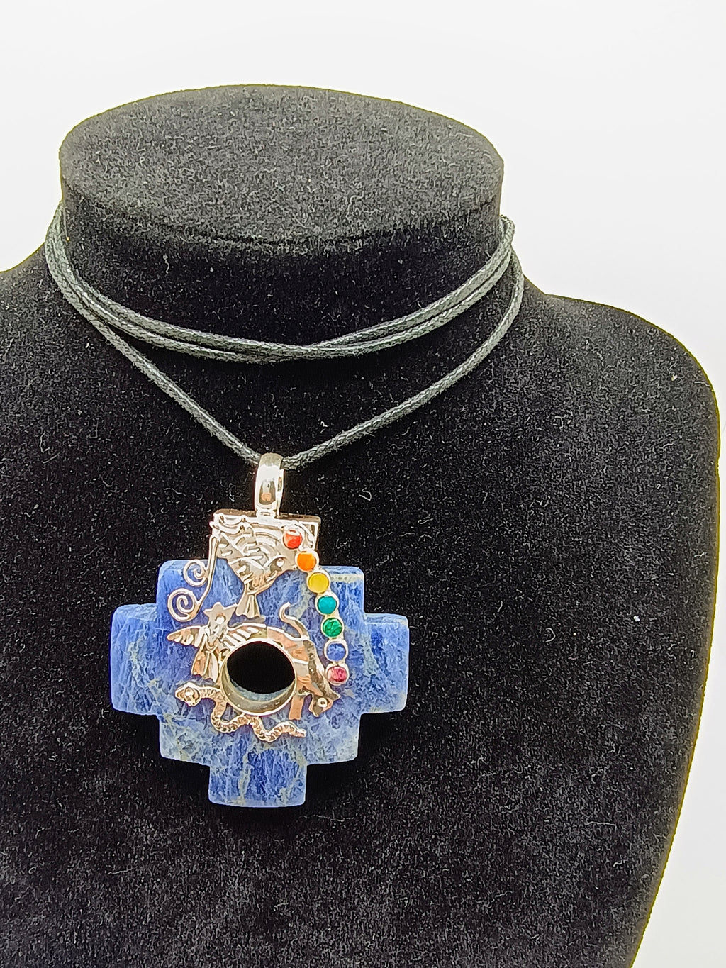 Adjustable Necklace Sterling Silver 950 Natural Stone