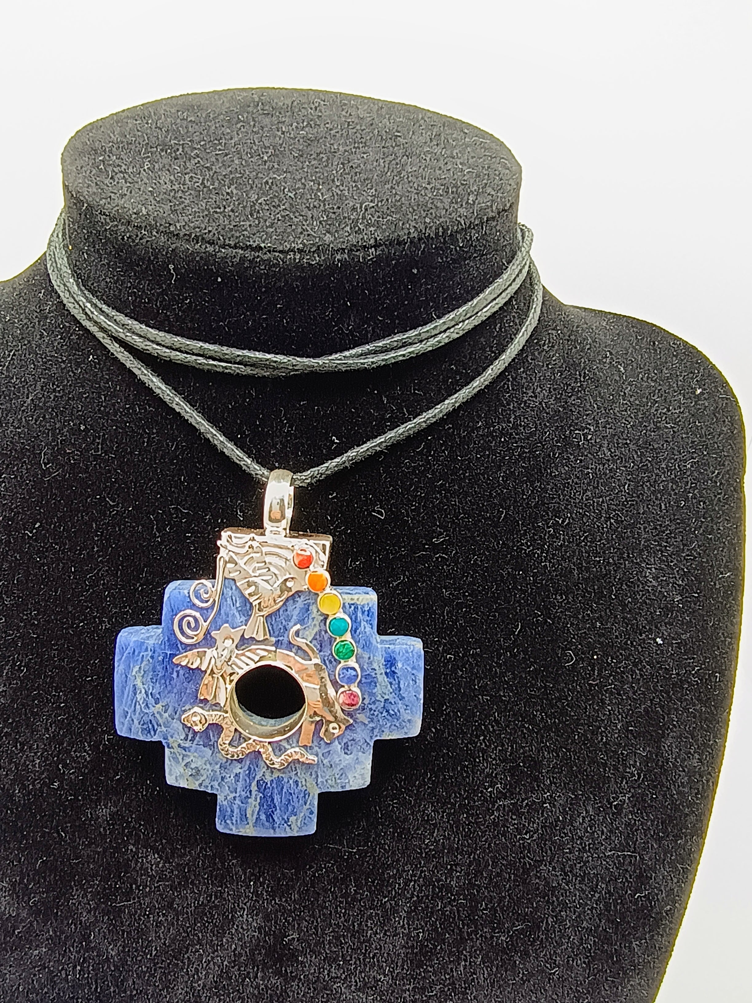 Adjustable Necklace Sterling Silver 950 Natural Stone