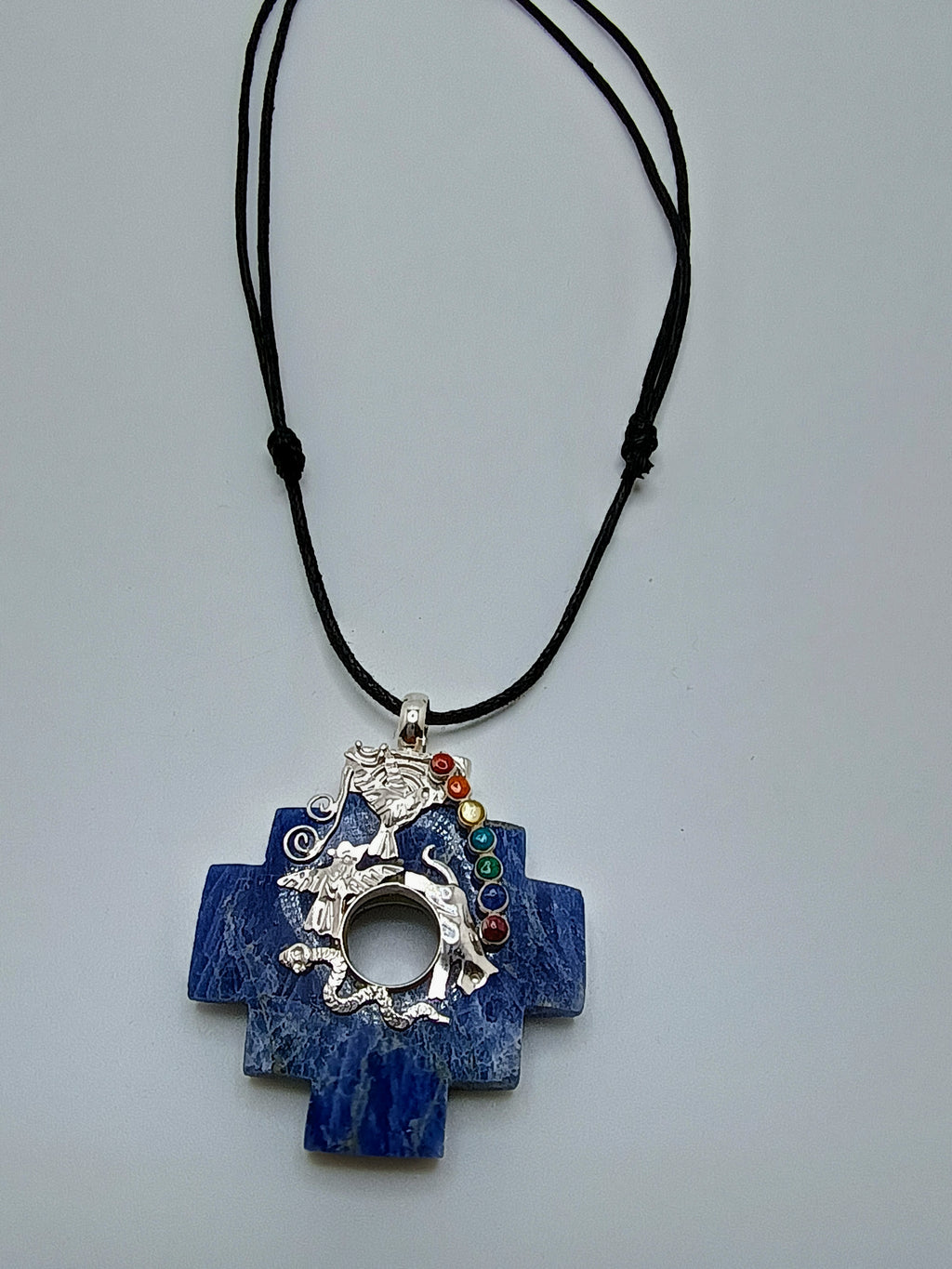 Adjustable Necklace Sterling Silver 950 Natural Stone