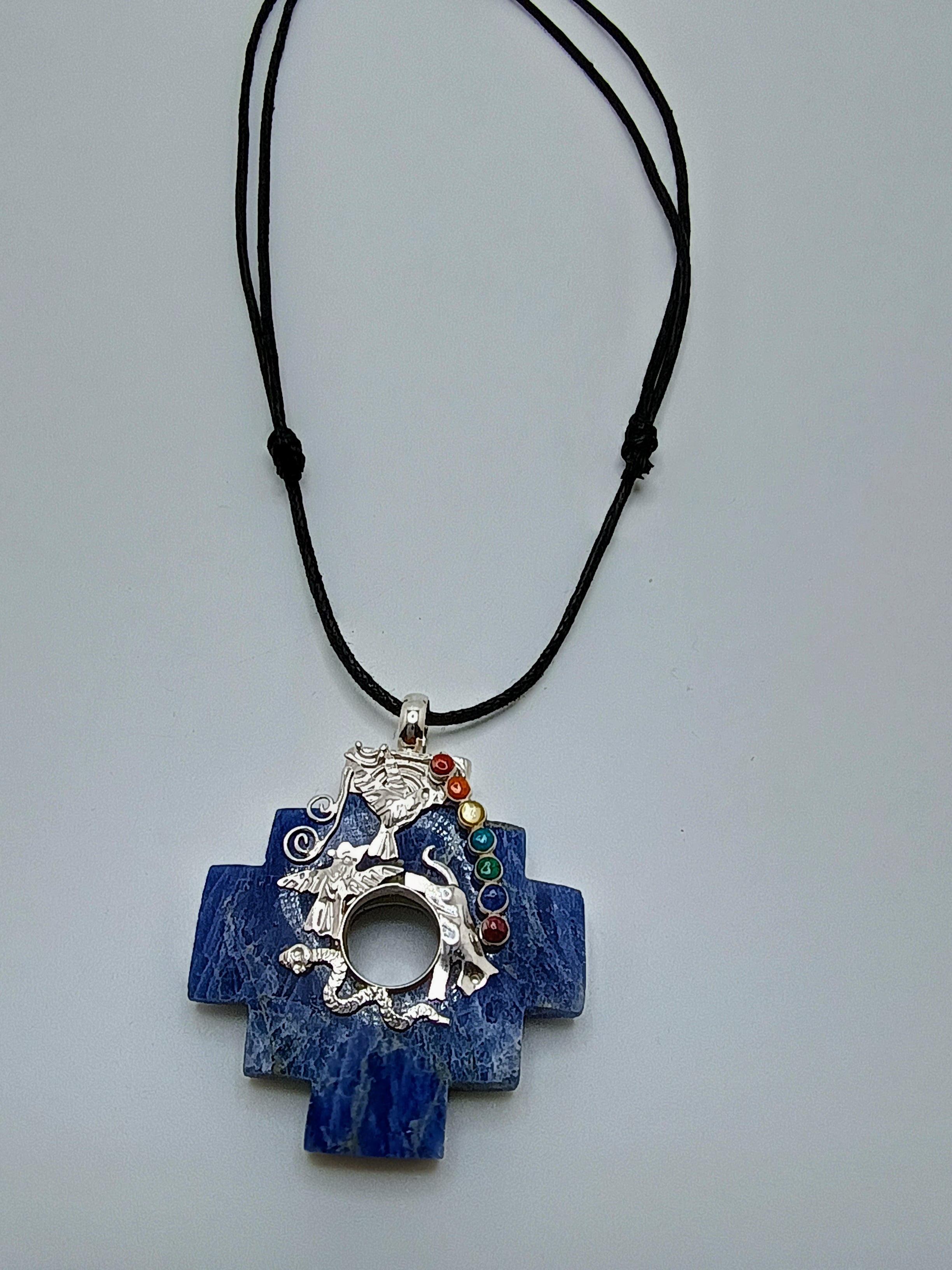 Adjustable Necklace Sterling Silver 950 Natural Stone