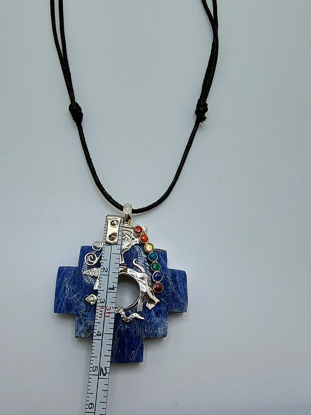 Adjustable Necklace Sterling Silver 950 Natural Stone