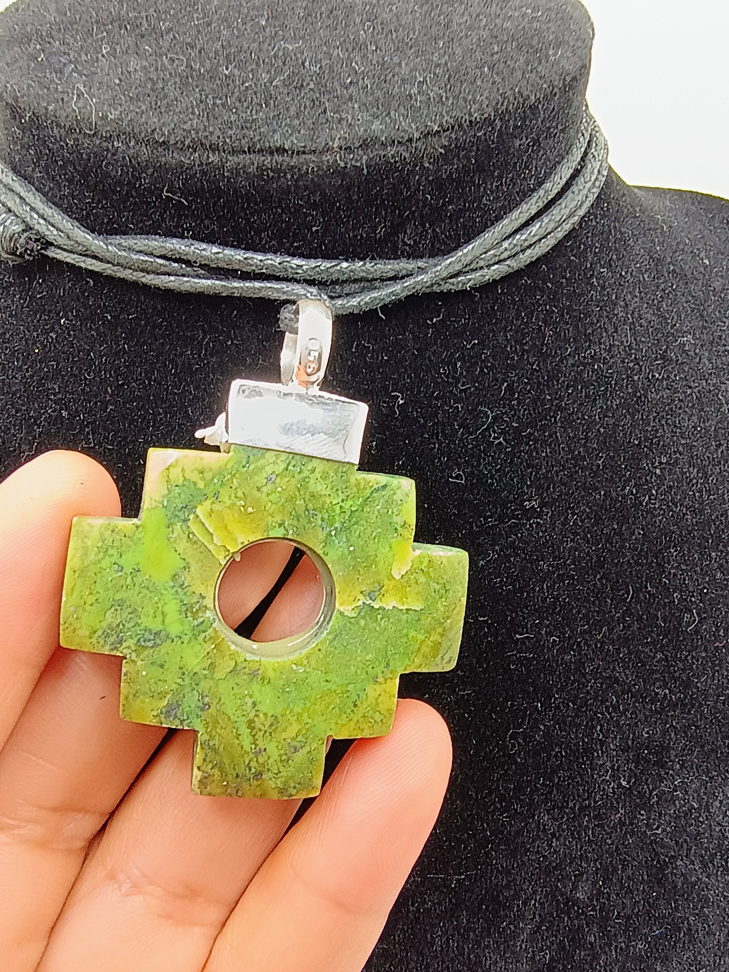 Adjustable Necklace for Women with Natural Stone, 950 Sterling Silver, Andean Trilogy