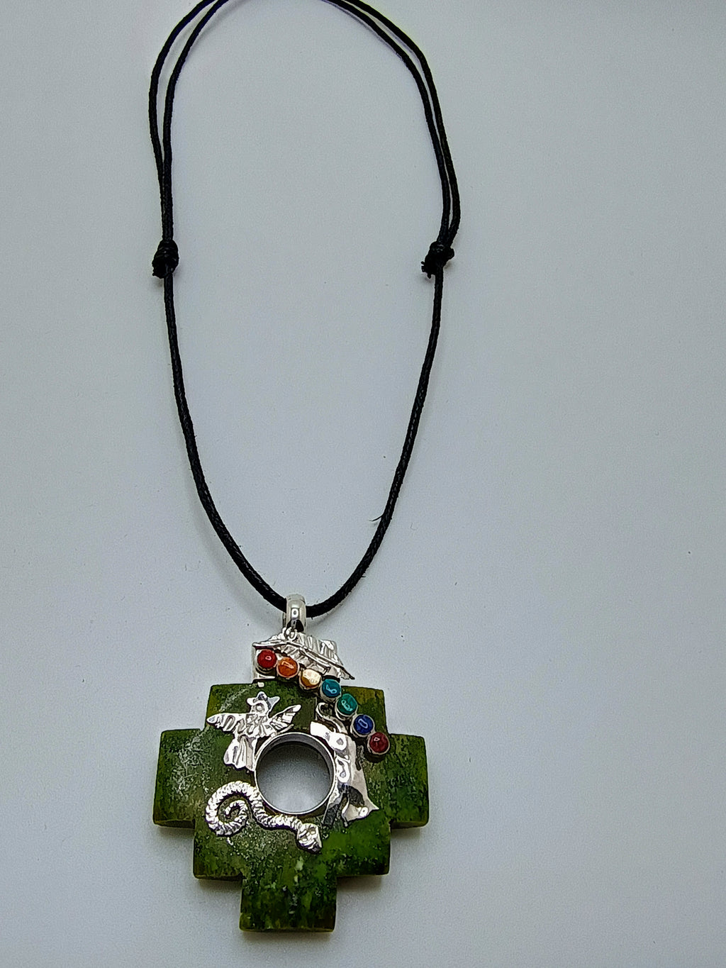 Adjustable Necklace for Women with Natural Stone, 950 Sterling Silver, Andean Trilogy