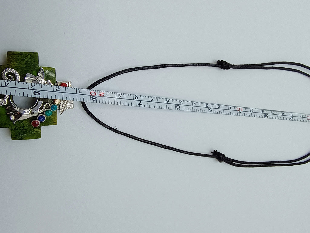 Adjustable Necklace for Women with Natural Stone, 950 Sterling Silver, Andean Trilogy