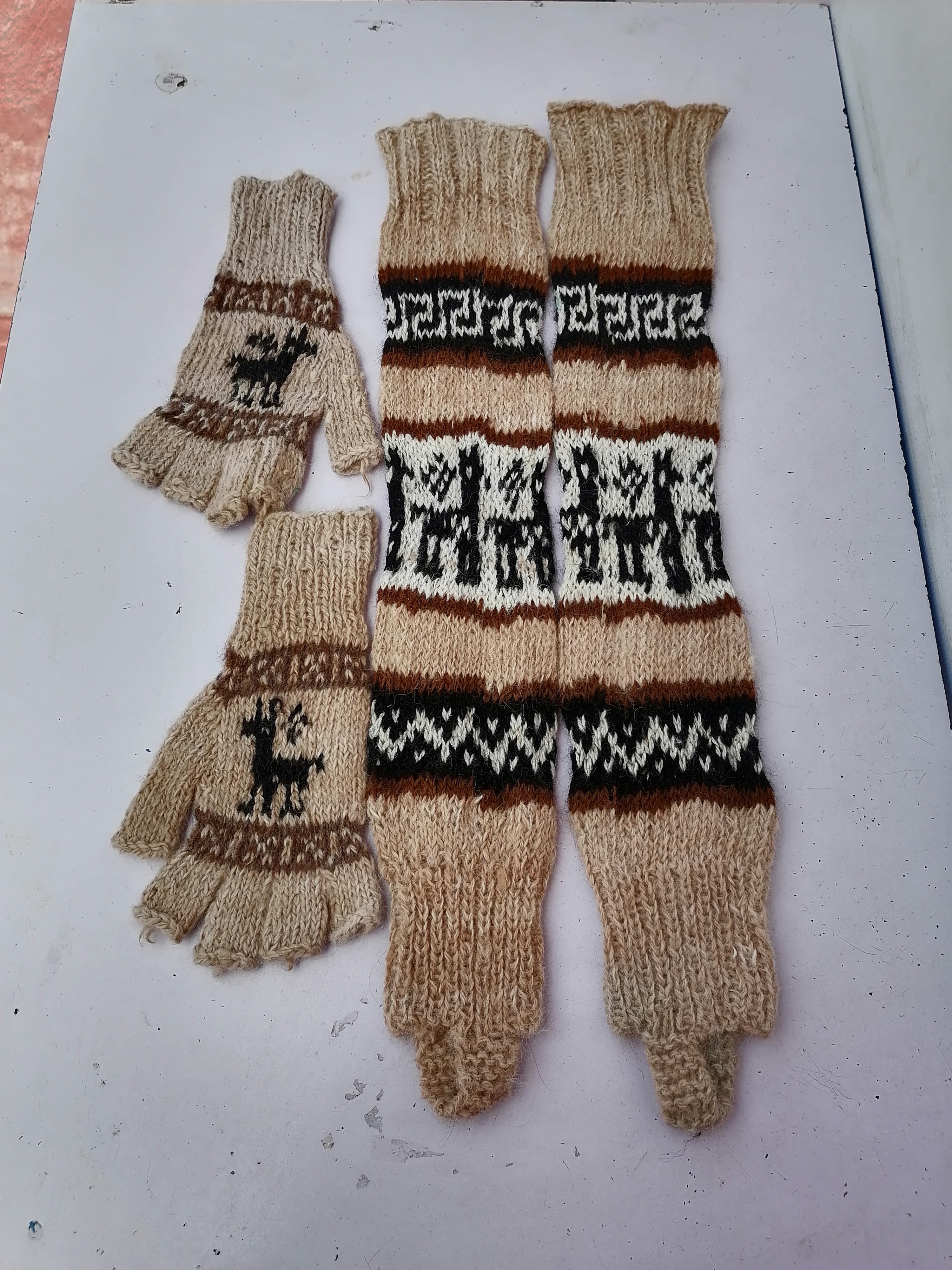 Warm Winter Alpaca Wool Knitted Leg Warmer