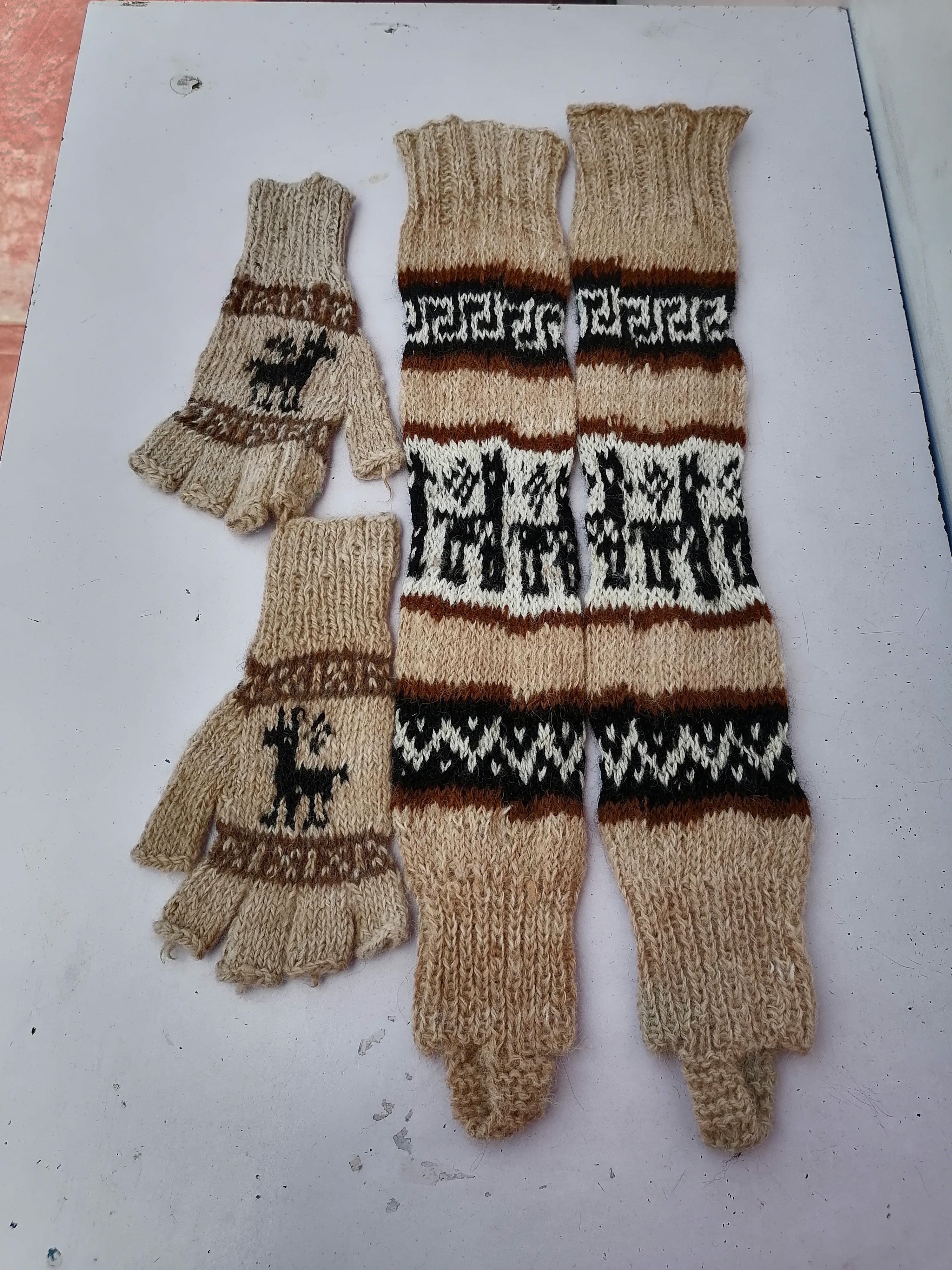 Warm Winter Alpaca Wool Knitted Leg Warmer