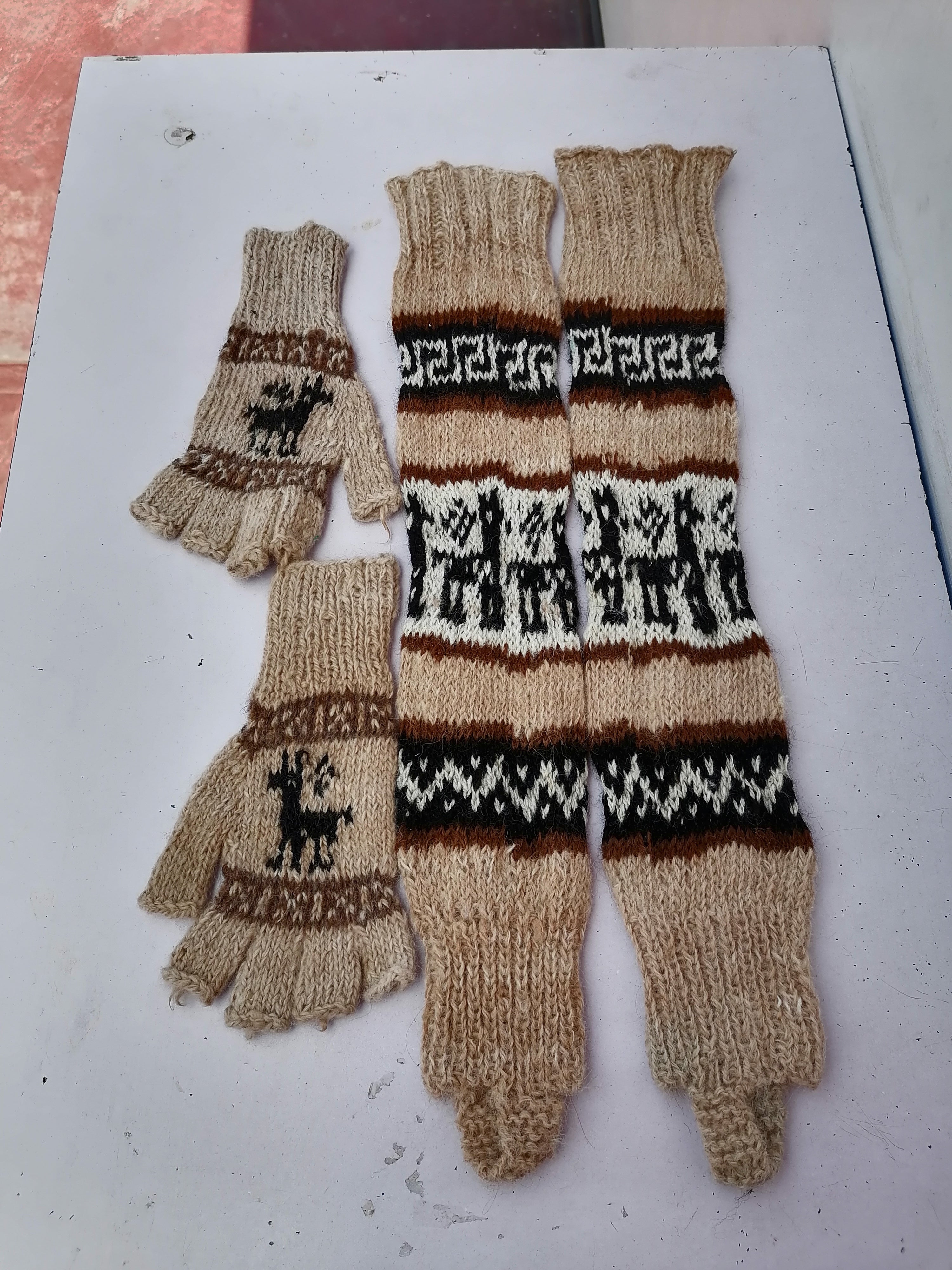Warm Winter Alpaca Wool Knitted Leg Warmer