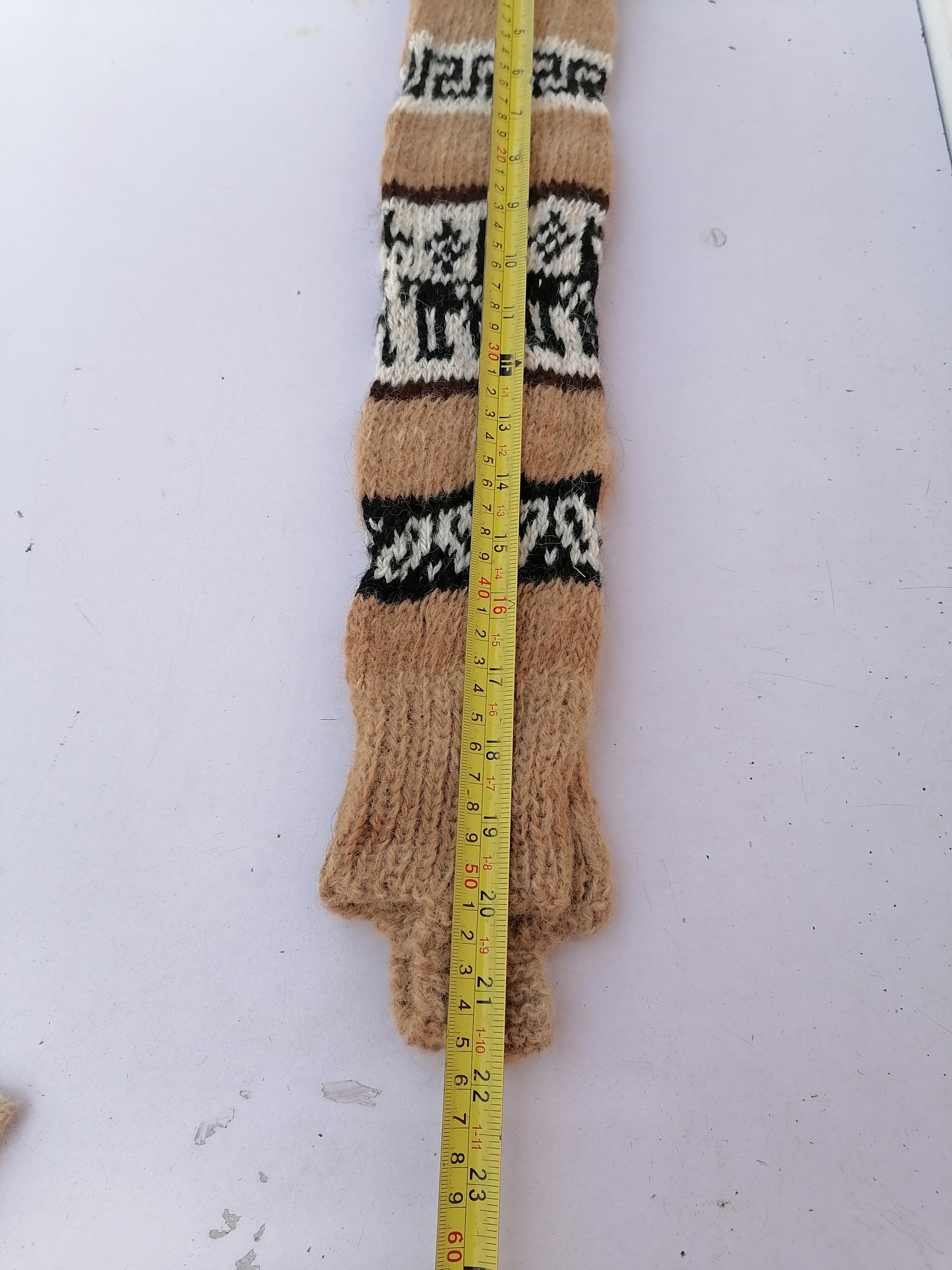 Alpaca Wool Knitted Leg Warmers Set, Traditional Andean Design