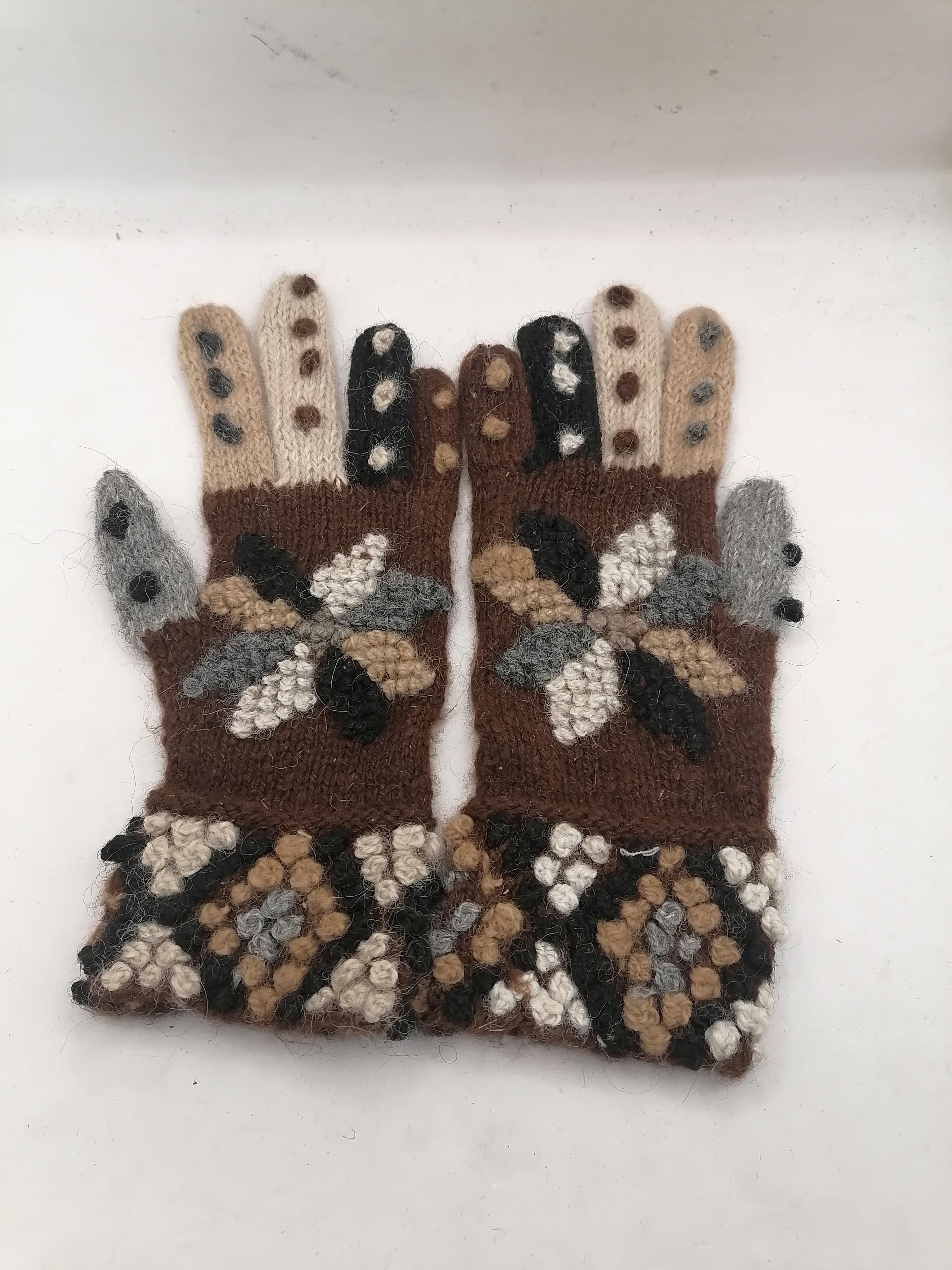 Unisex Gloves Knitted Alpaca Wool Winter Warm Cusco