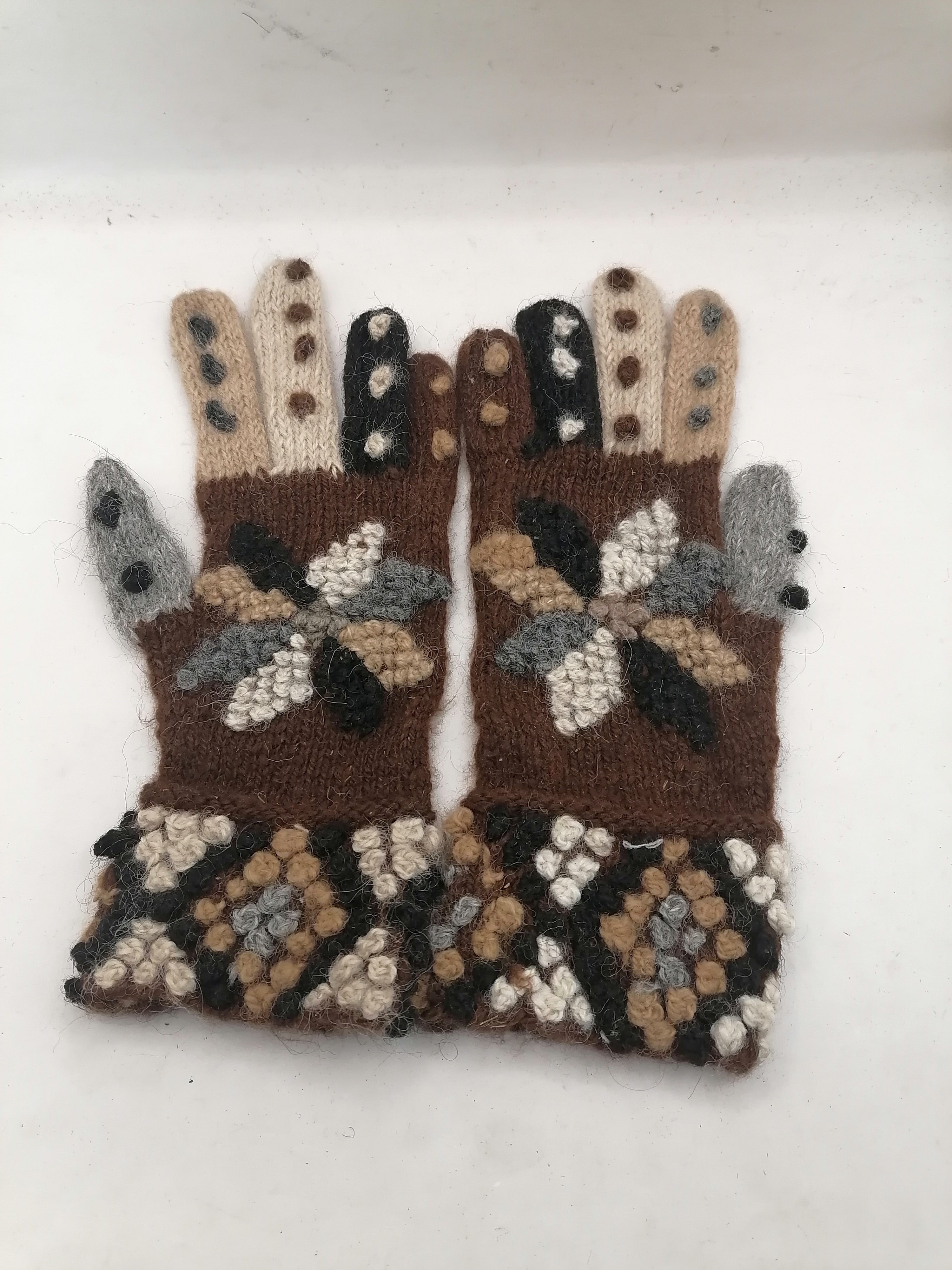 Unisex Gloves Knitted Alpaca Wool Winter Warm Cusco