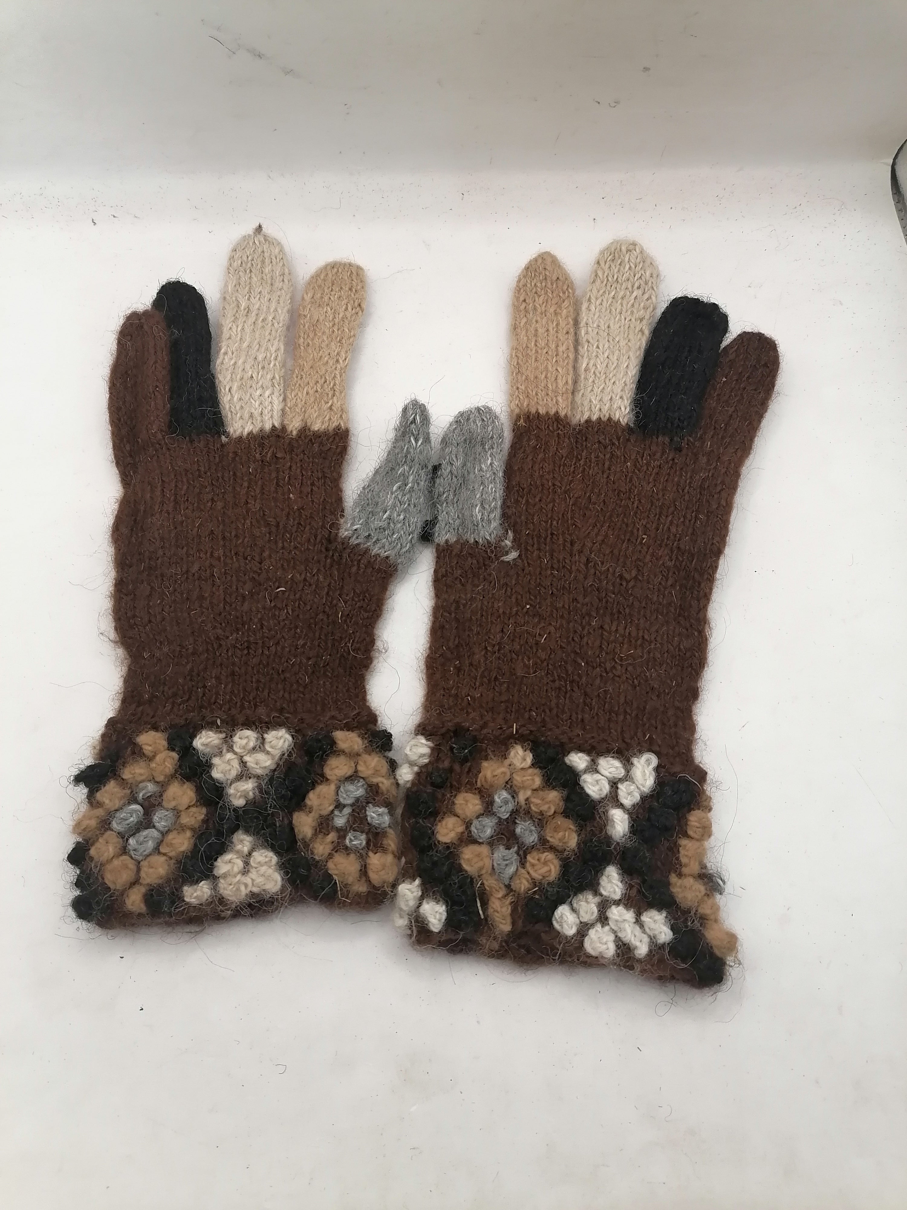 Unisex Gloves Knitted Alpaca Wool Winter Warm Cusco