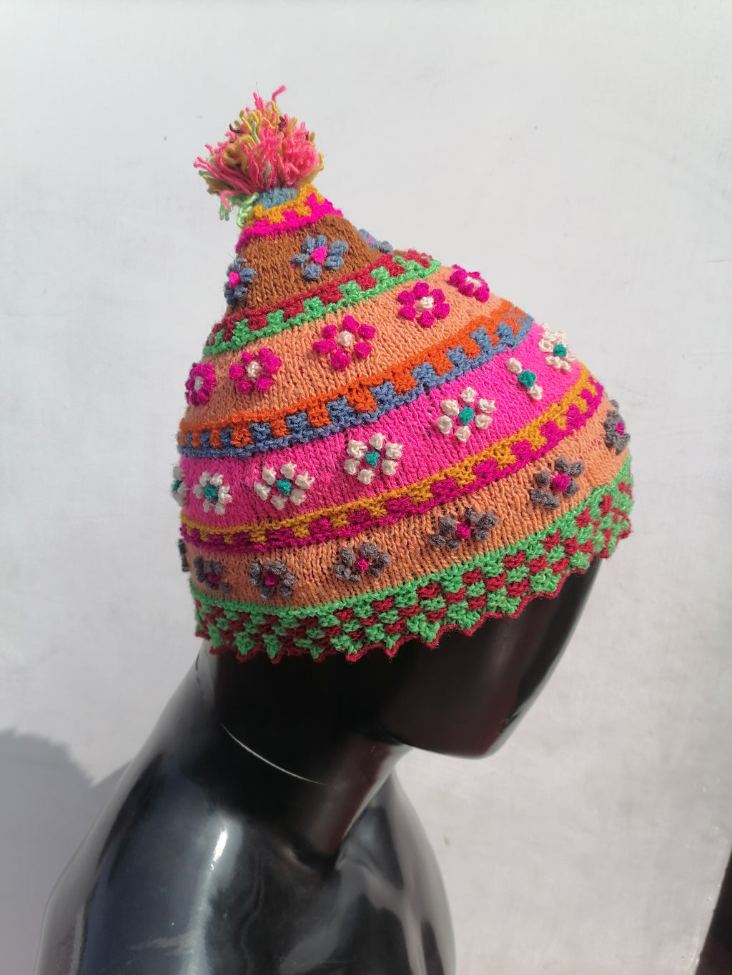 Unisex Knitted Wool Chullo for Warm Winter in Cusco