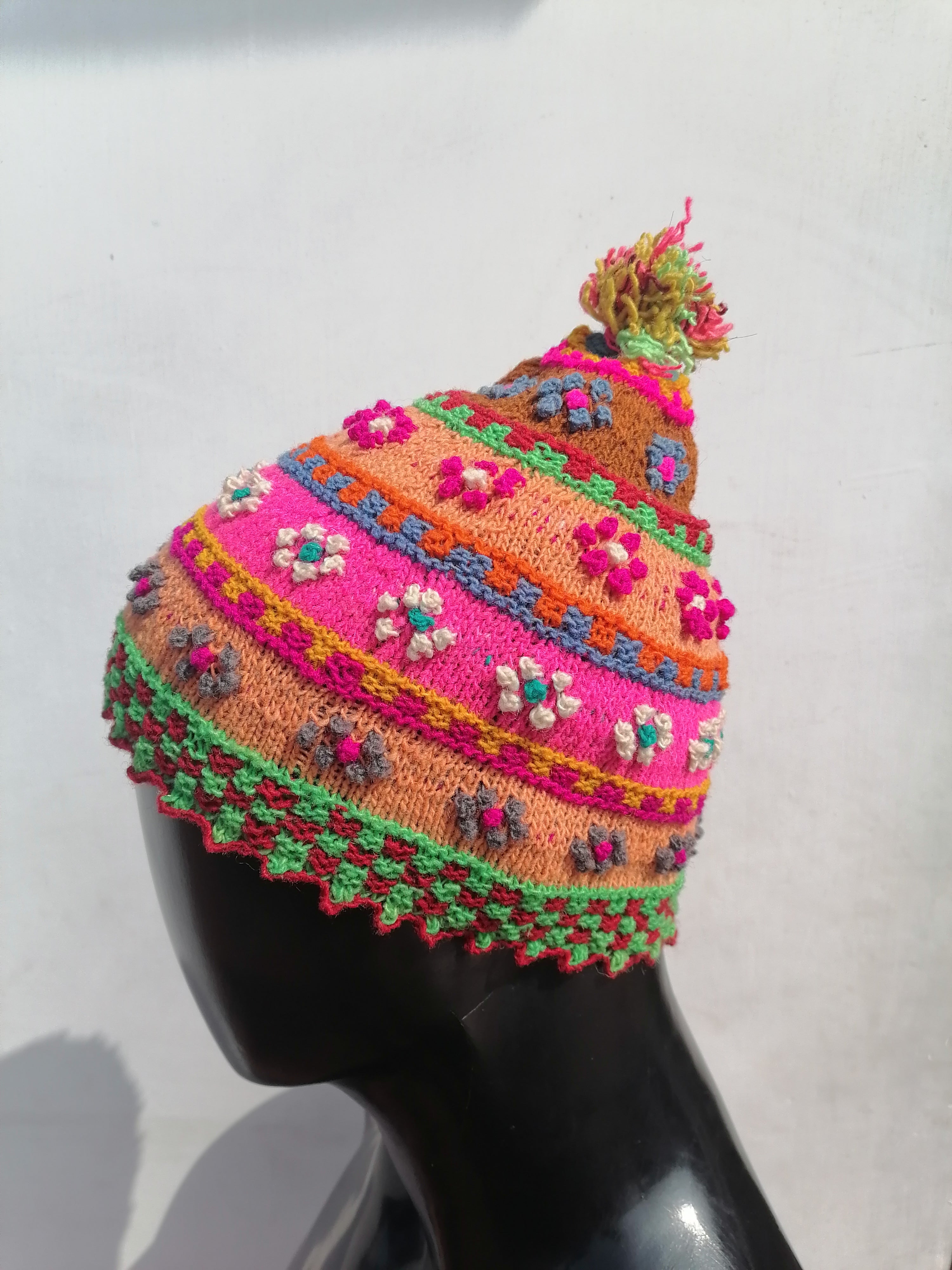 Unisex Knitted Wool Chullo for Warm Winter in Cusco