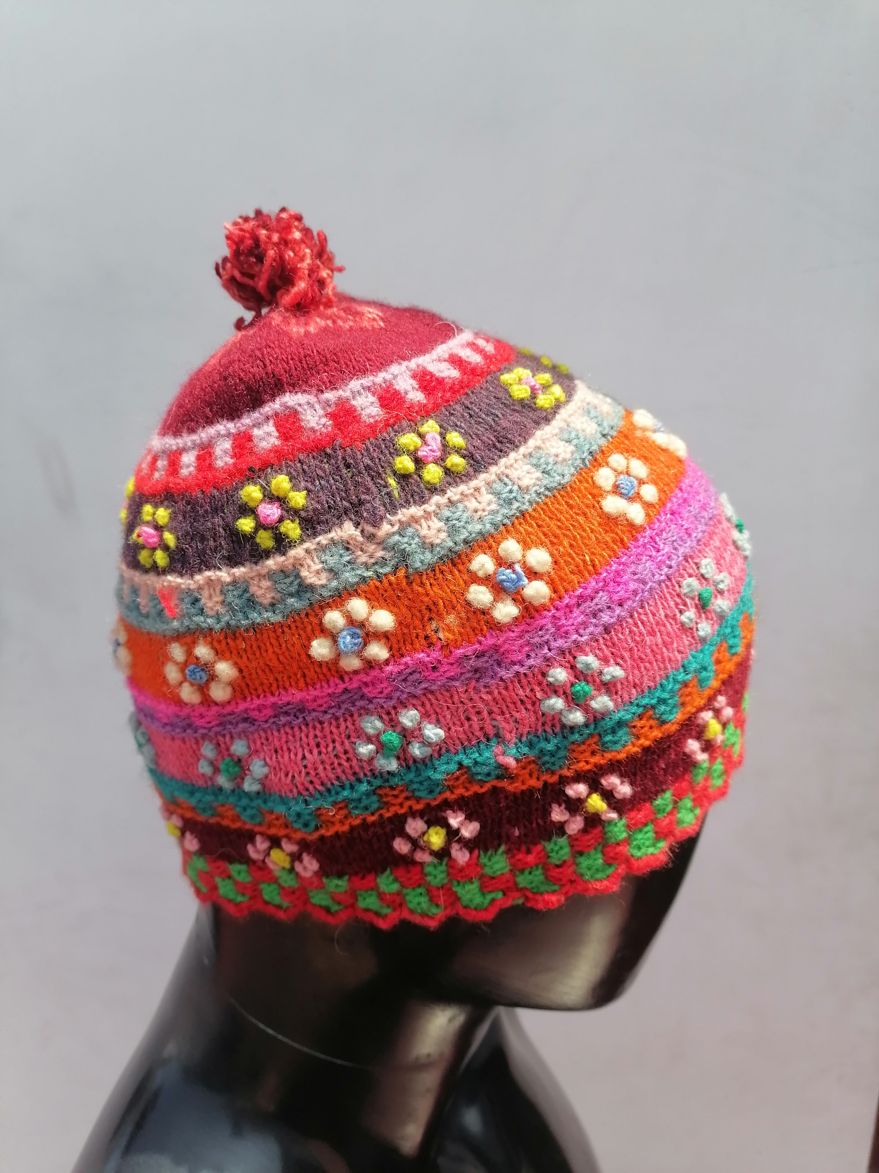 Unisex Knitted Wool Chullo for Warm Winter from Cusco, Peruvian Handicraft