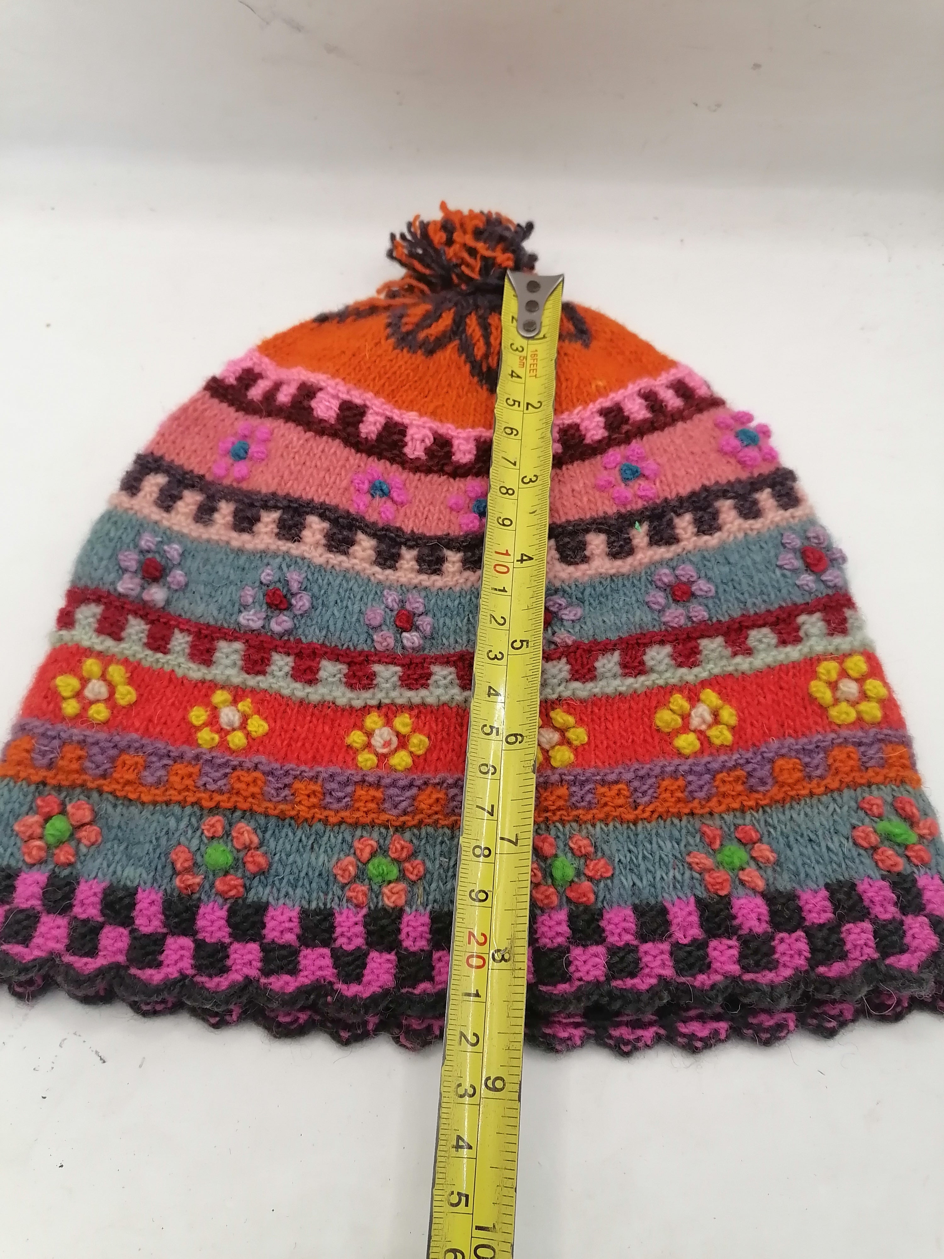 Traditional Andean Chullo Woven Sheep's Wool Warm Winter Cusco