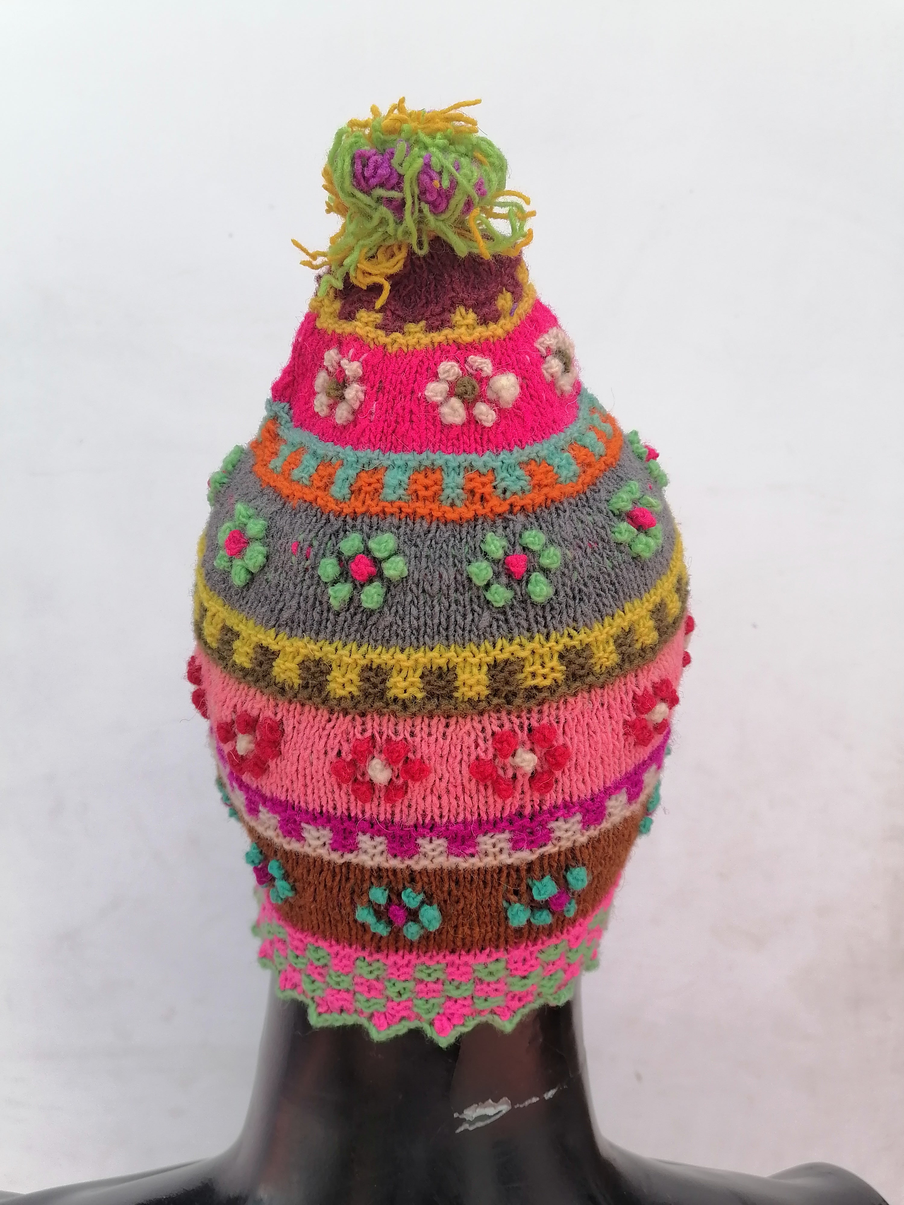 Unisex Knitted Wool Chullo for Warm Winter in Cusco
