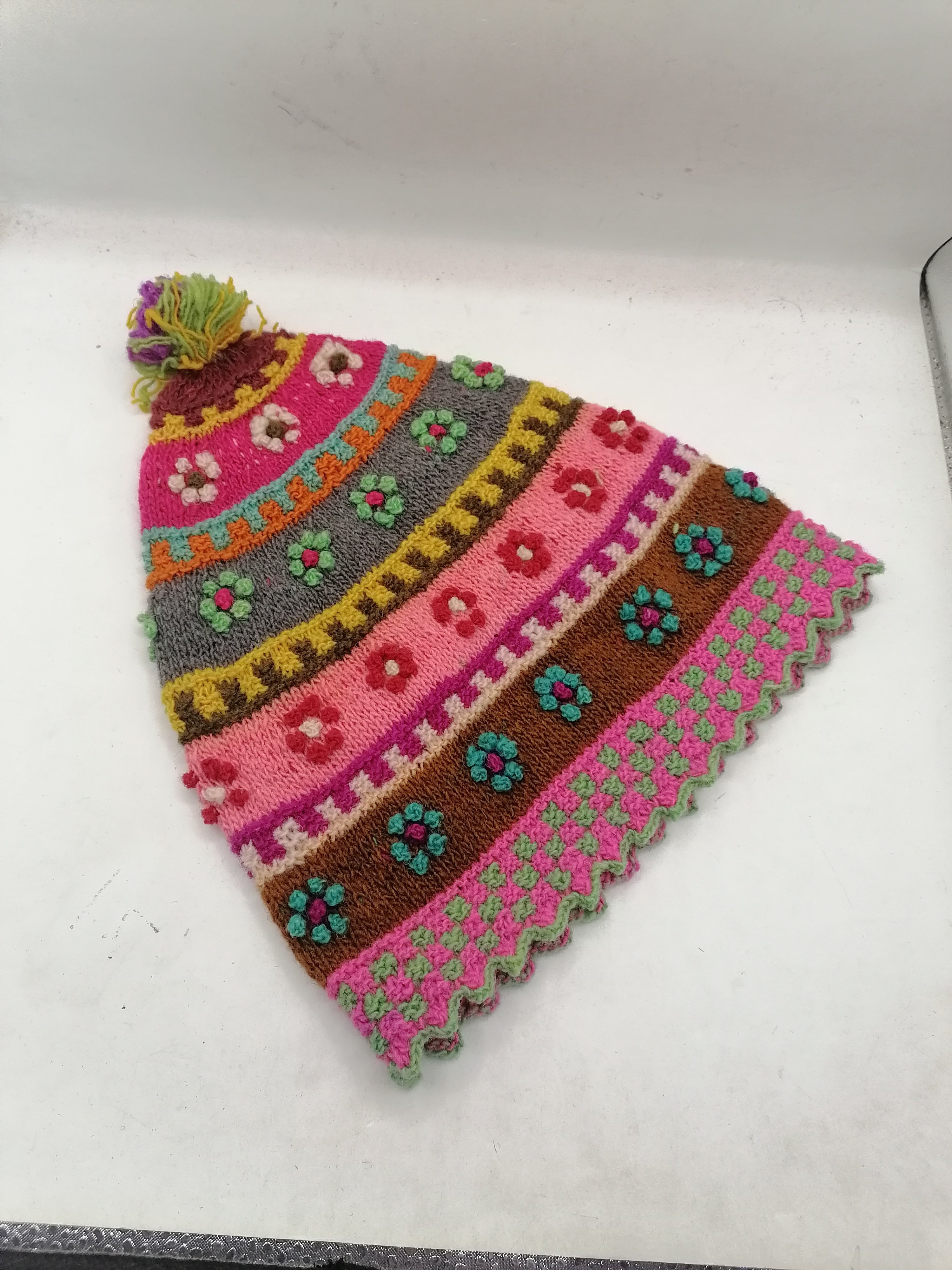 Unisex Knitted Wool Chullo for Warm Winter in Cusco