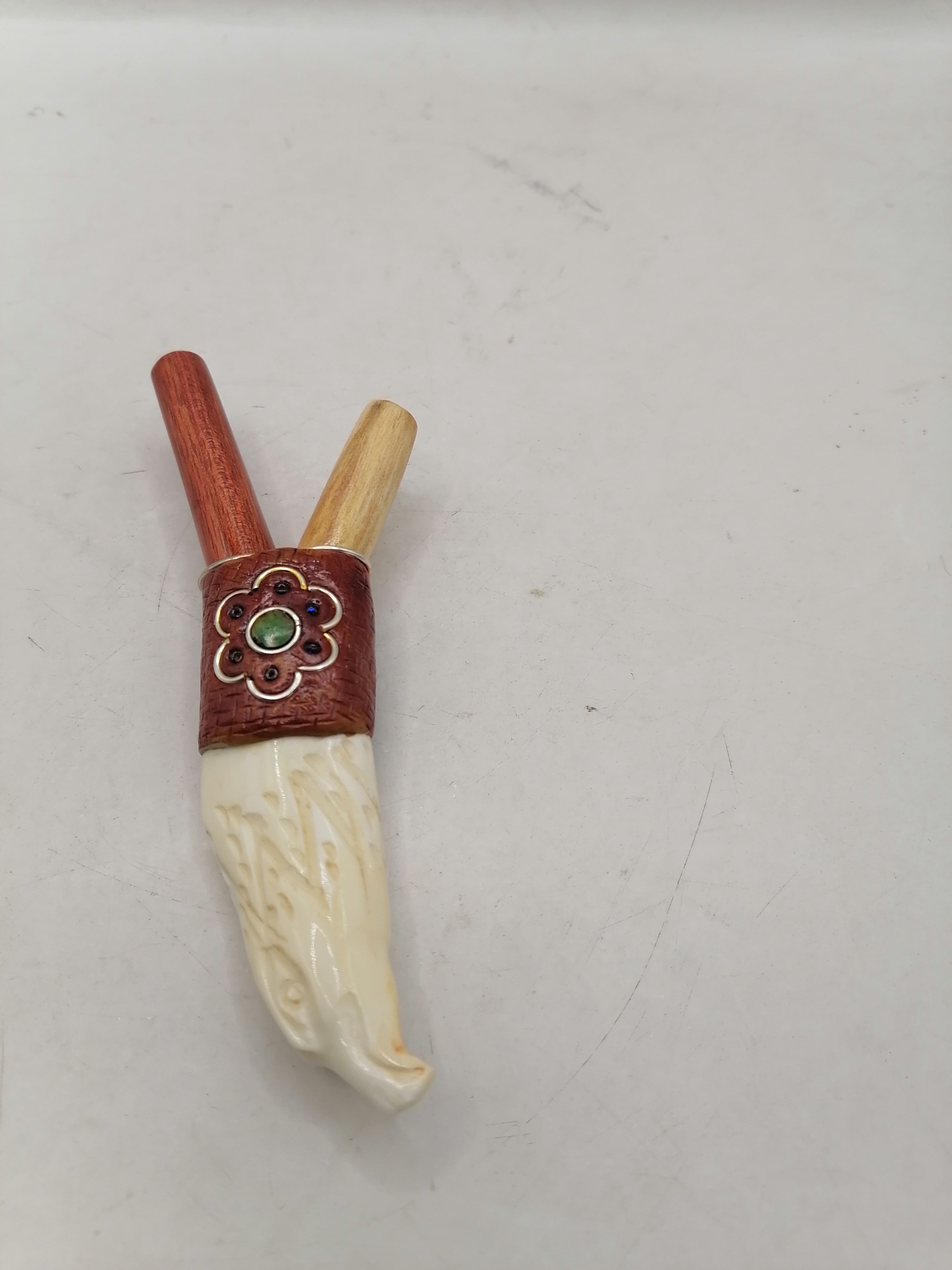 Kuripe Unisex Handmade Chonta Stick Bone Condor Design