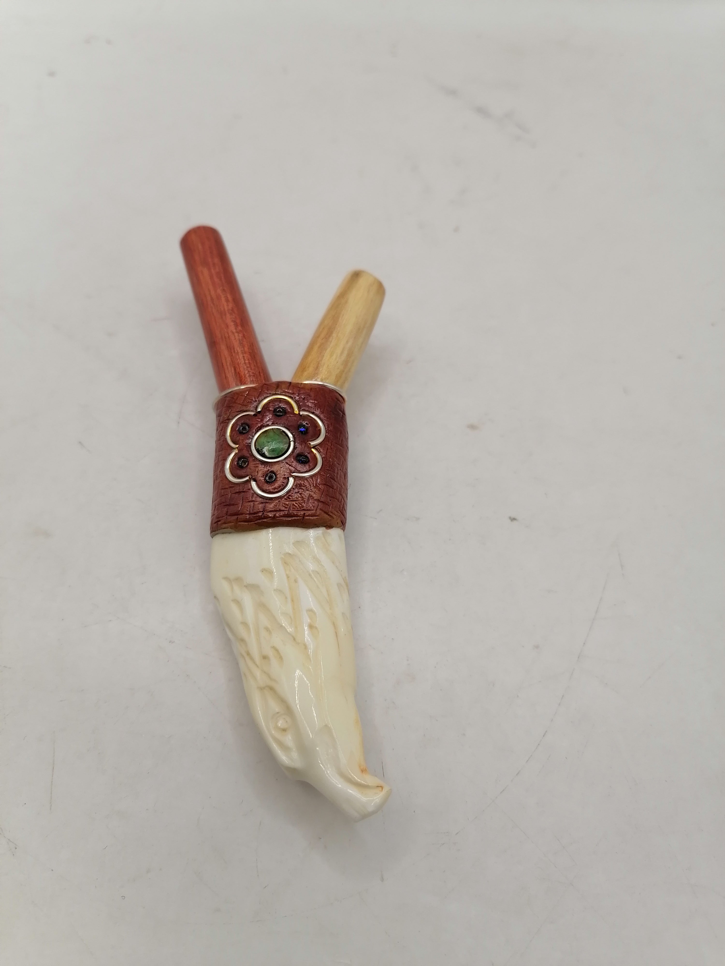 Kuripe Unisex Handmade Chonta Stick Bone Condor Design